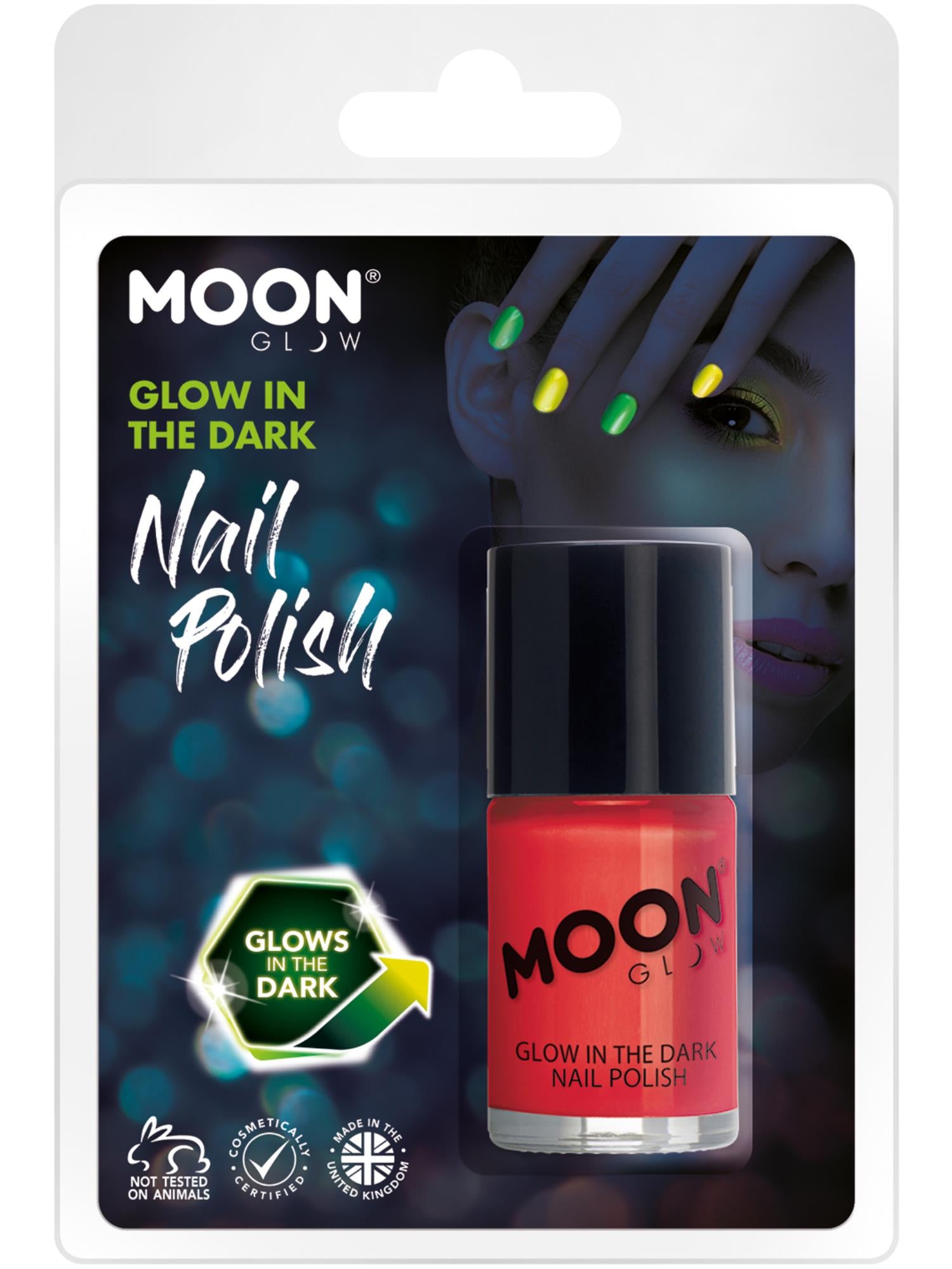 Moon Glow - Glow in the Dark Nail Polish, Red 1