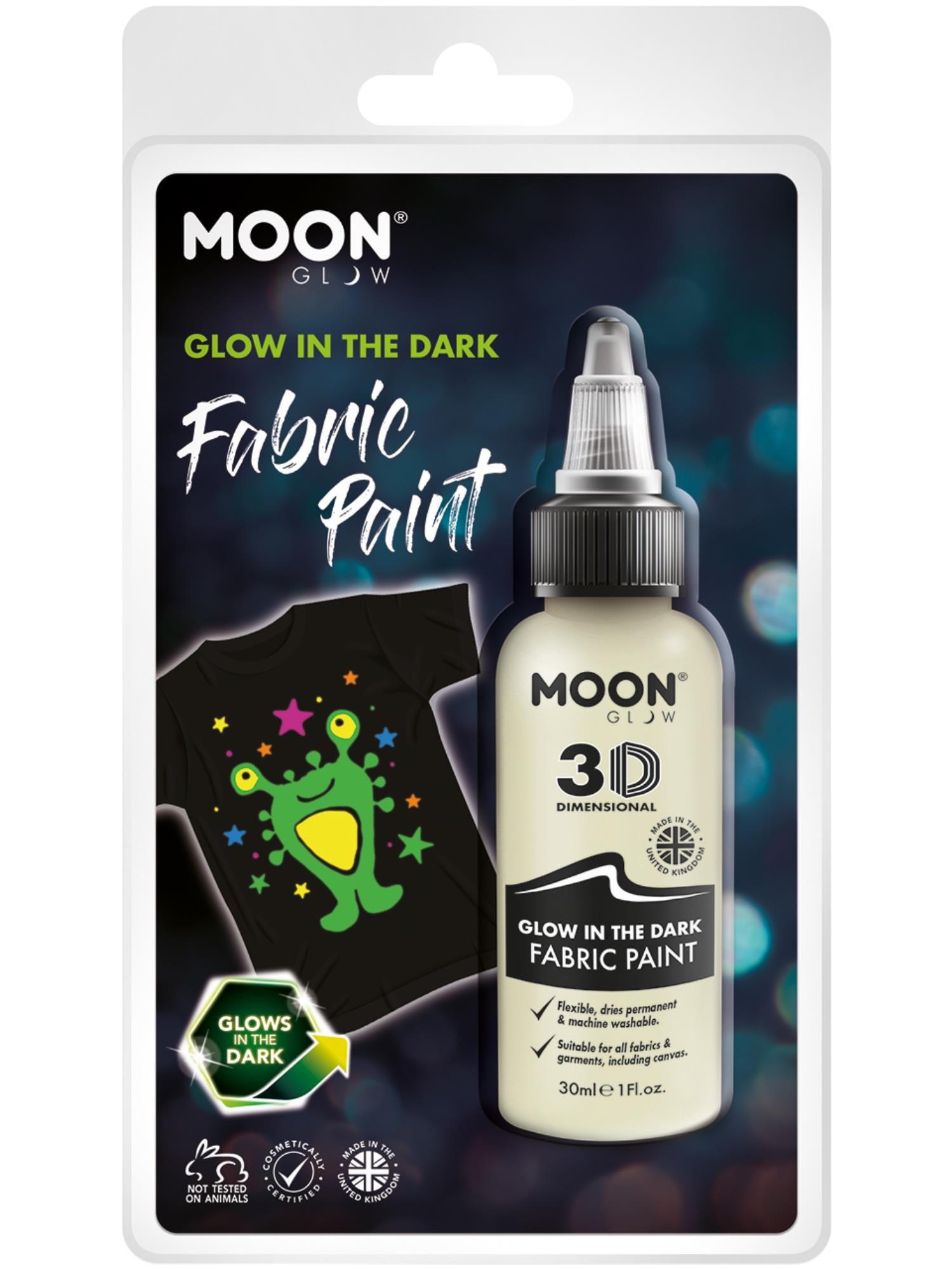 Moon Glow - Glow in the Dark Fabric Paint, Invisib 1