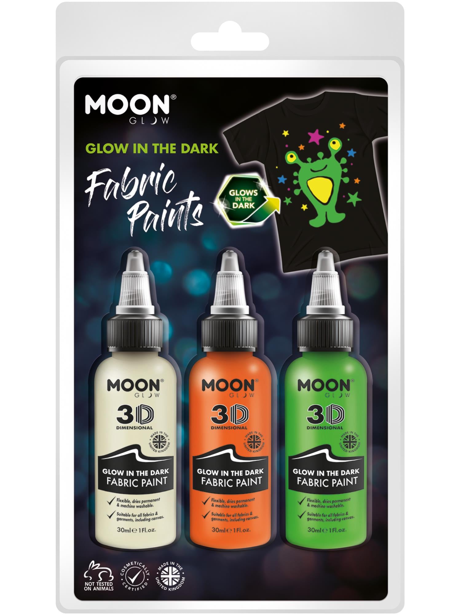 Moon Glow - Glow in the Dark Fabric Paint, 1