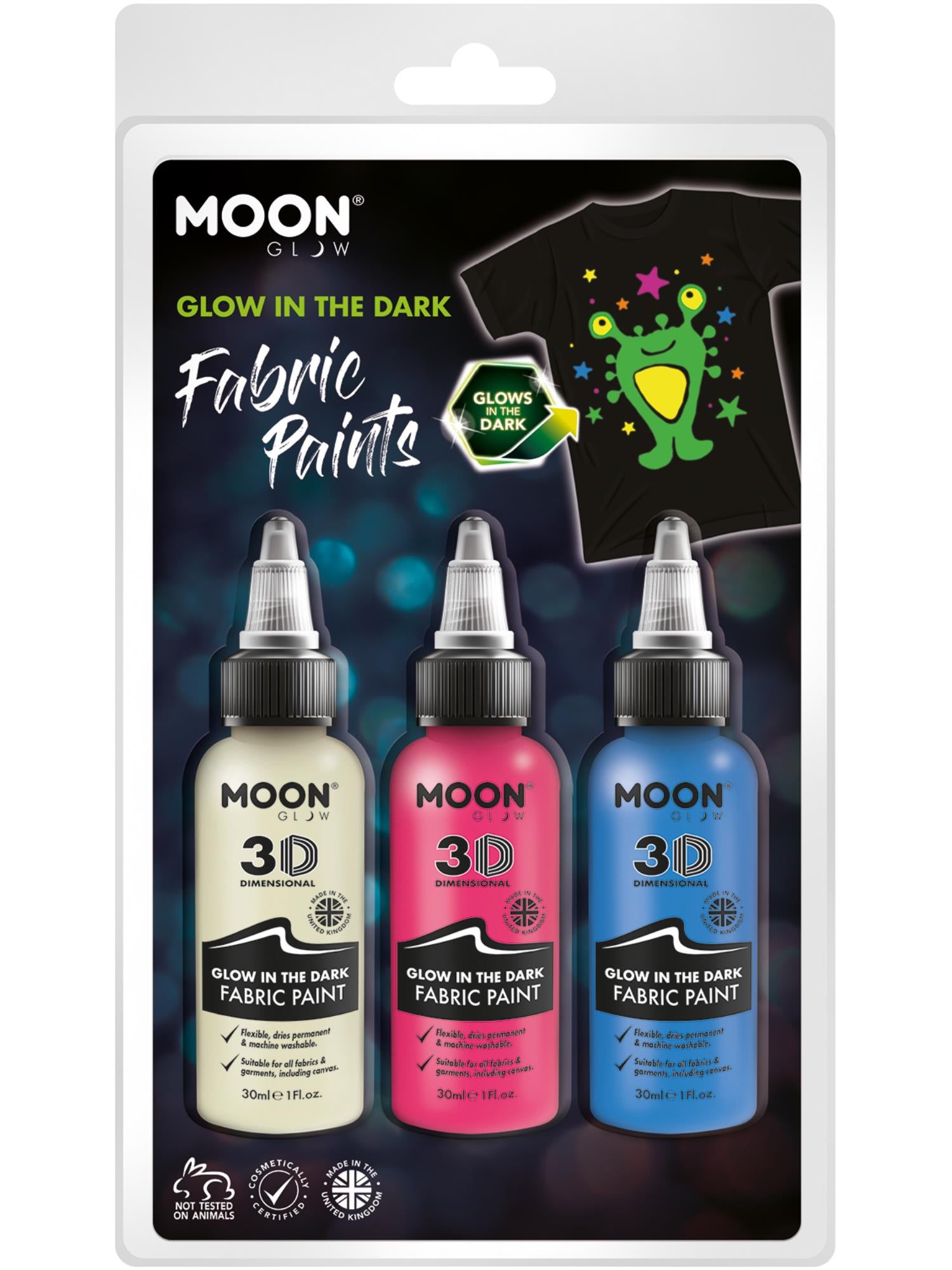 Moon Glow - Glow in the Dark Fabric Paint, 1
