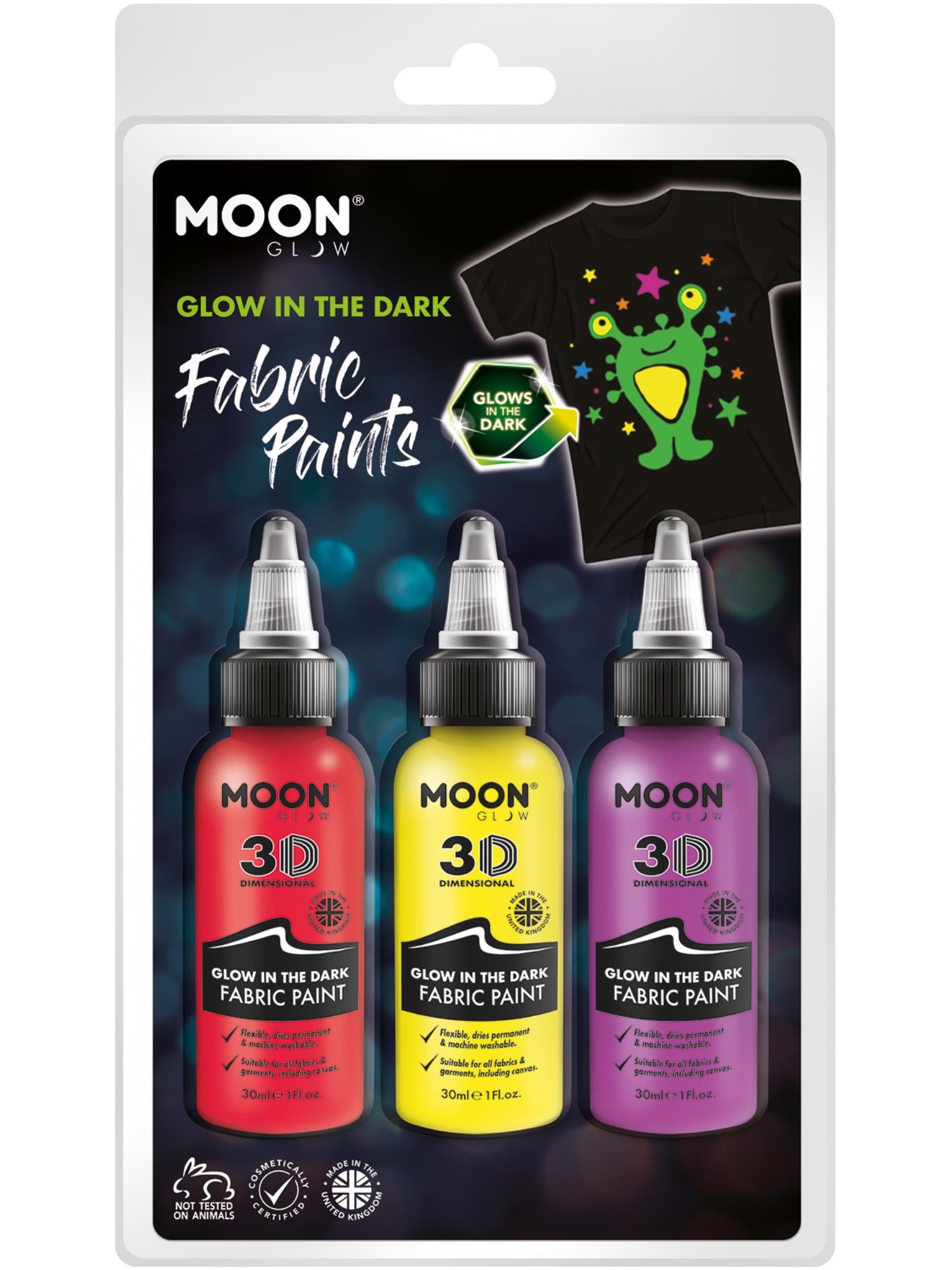 Moon Glow - Glow in the Dark Fabric Paint, 1