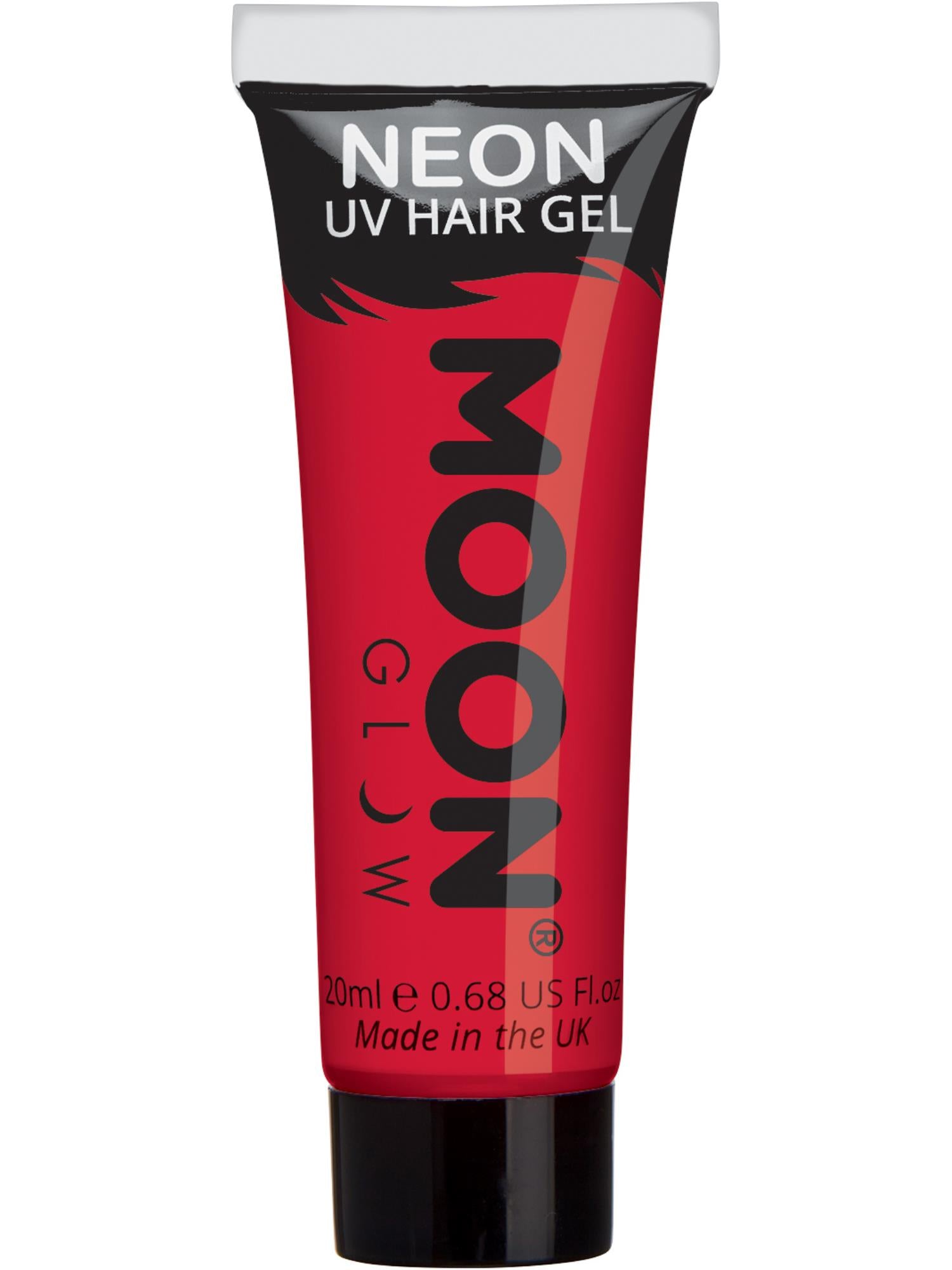 Moon Glow Intense Neon UV Hair Gel, Intense Red 1