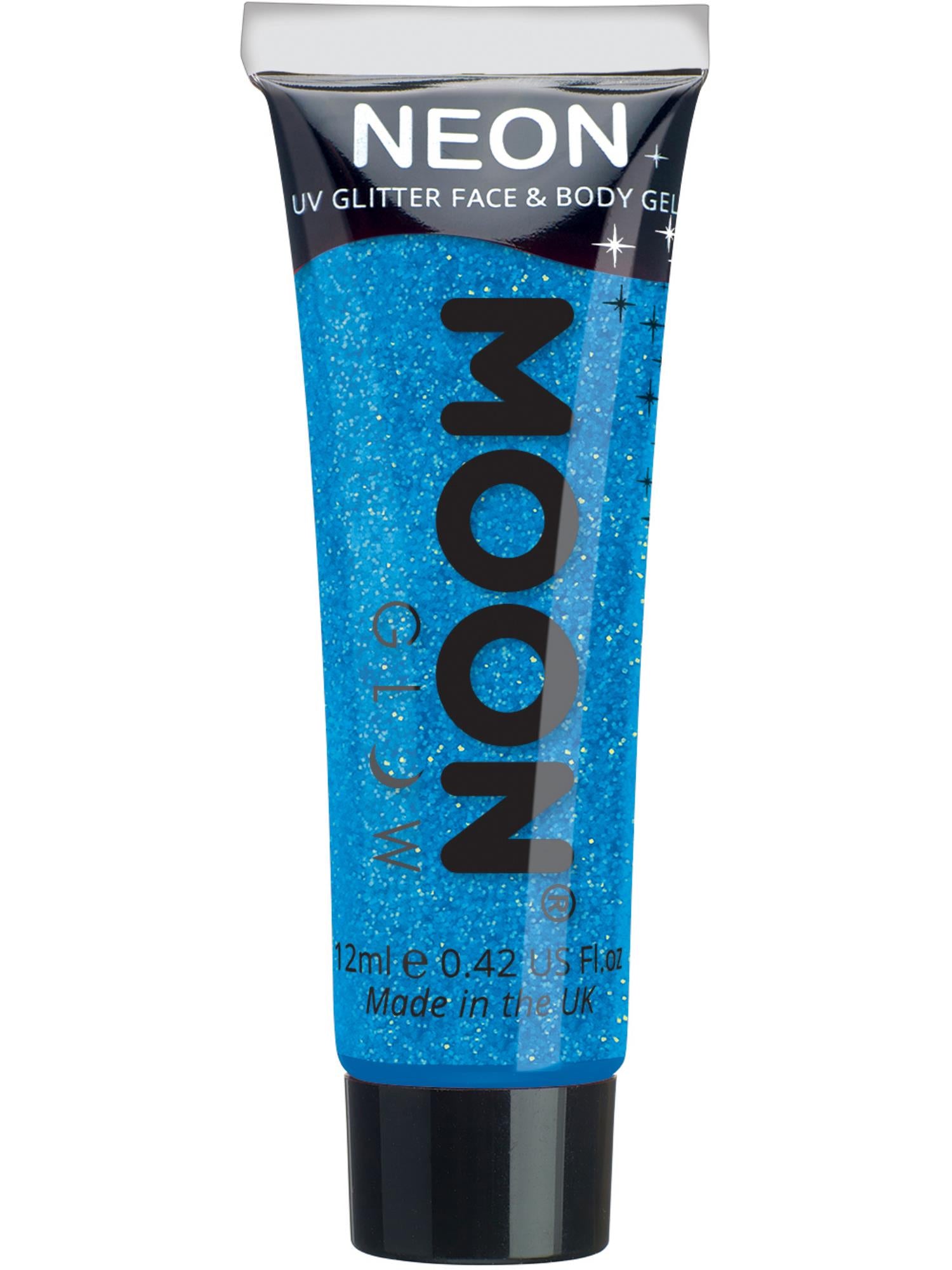 Moon Glow Neon UV Fine Glitter Gel, Blue 1