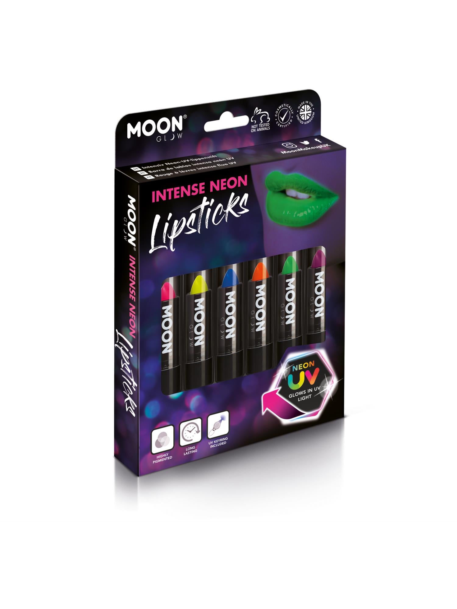 Moon Glow Intense Neon UV Lipstick, Assorted 1