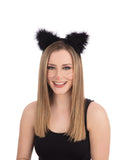 Cat Ears Marabou On Headband 1