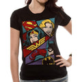 Justice League Heroine Pop Art Fitted T-Shirt 1