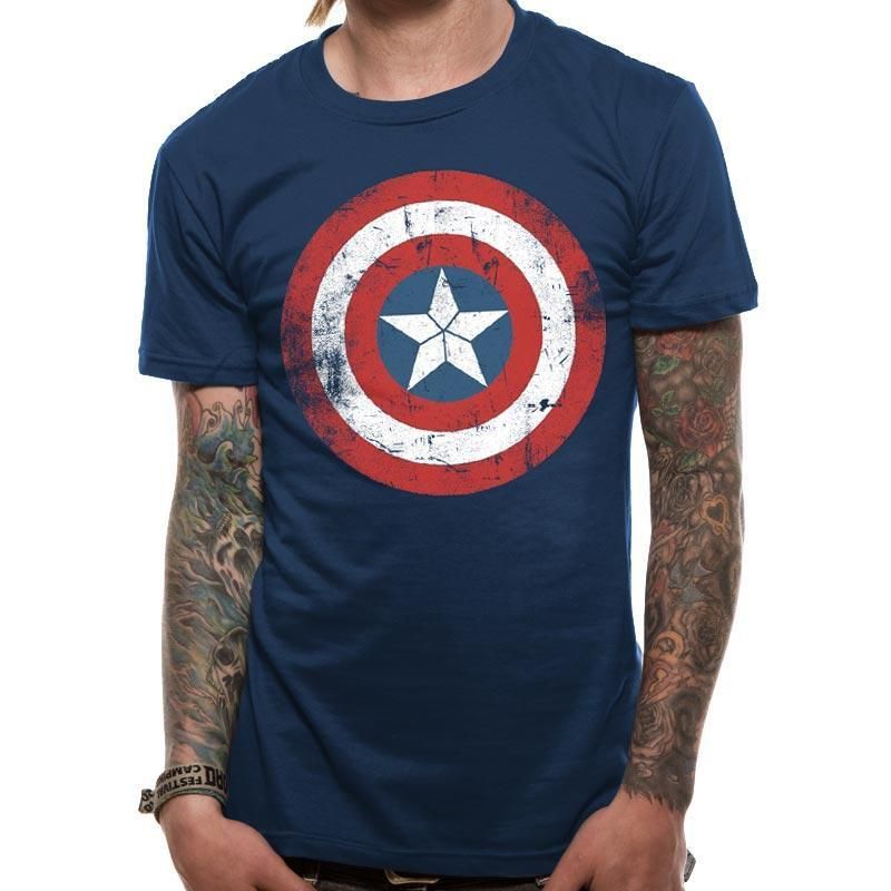 Captain America Shield Distressed T-Shirt Xx-Large 1