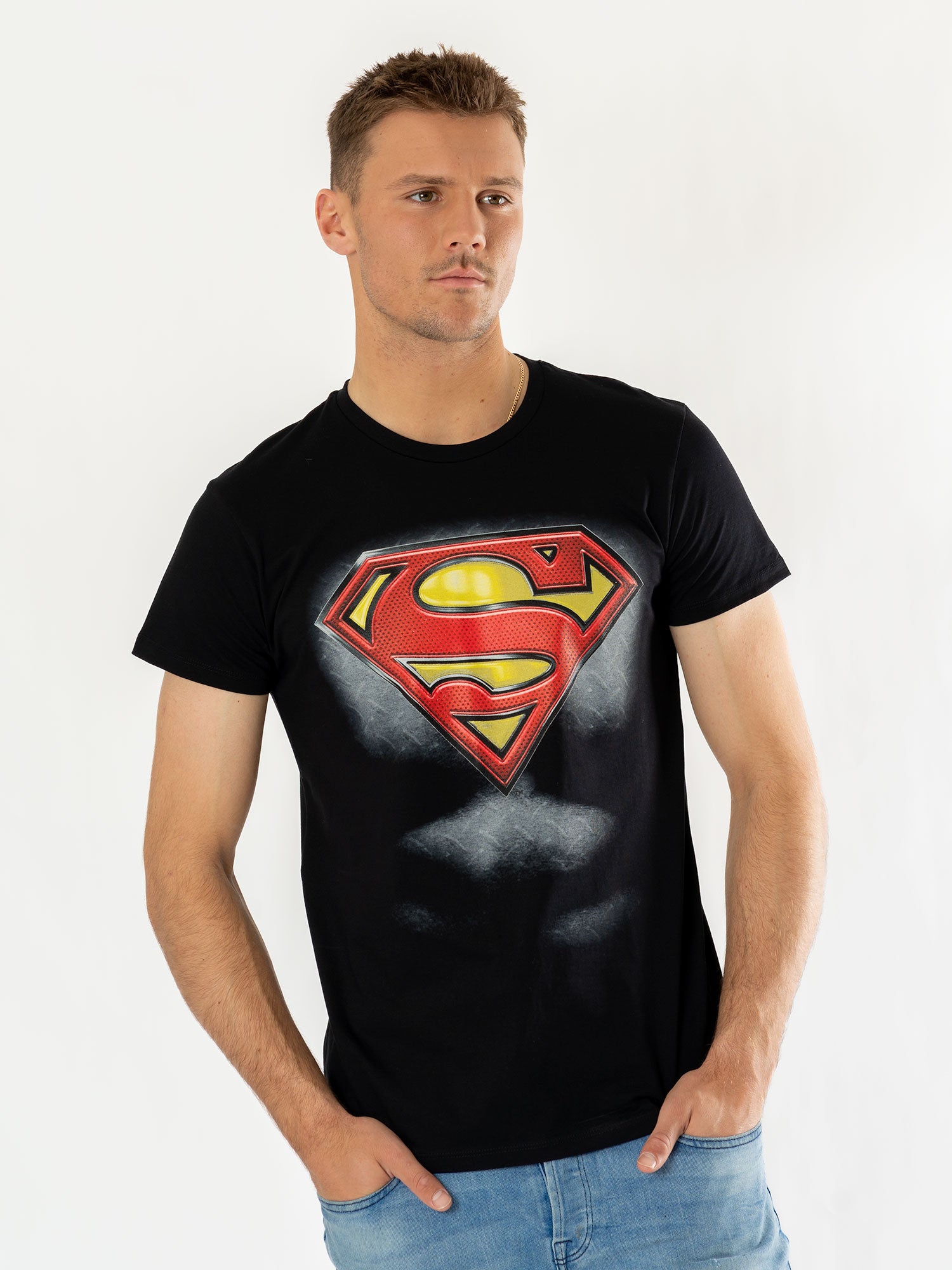 Superman Black Ripped T-Shirt 1