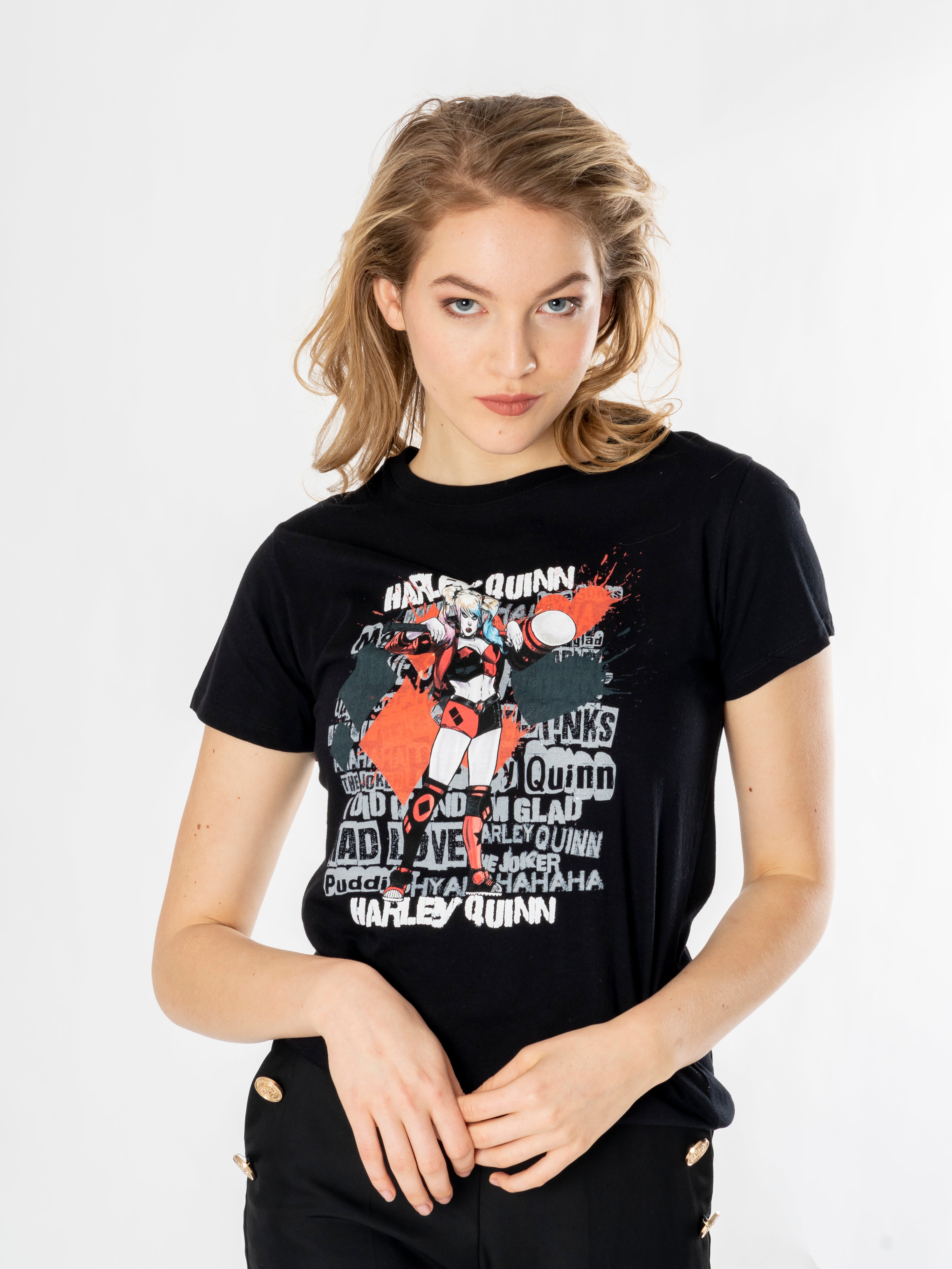 Harley Quinn Black Graffiti Unisex T-Shirt 1