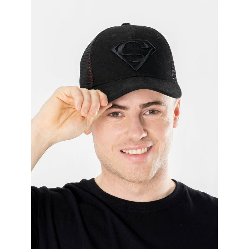 Superman Black Trucker Cap 1