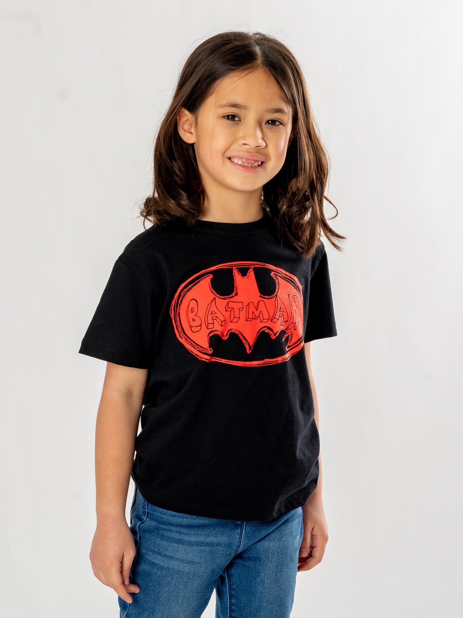 Batman Kids Black Red Batsign Unisex T-Shirt 3