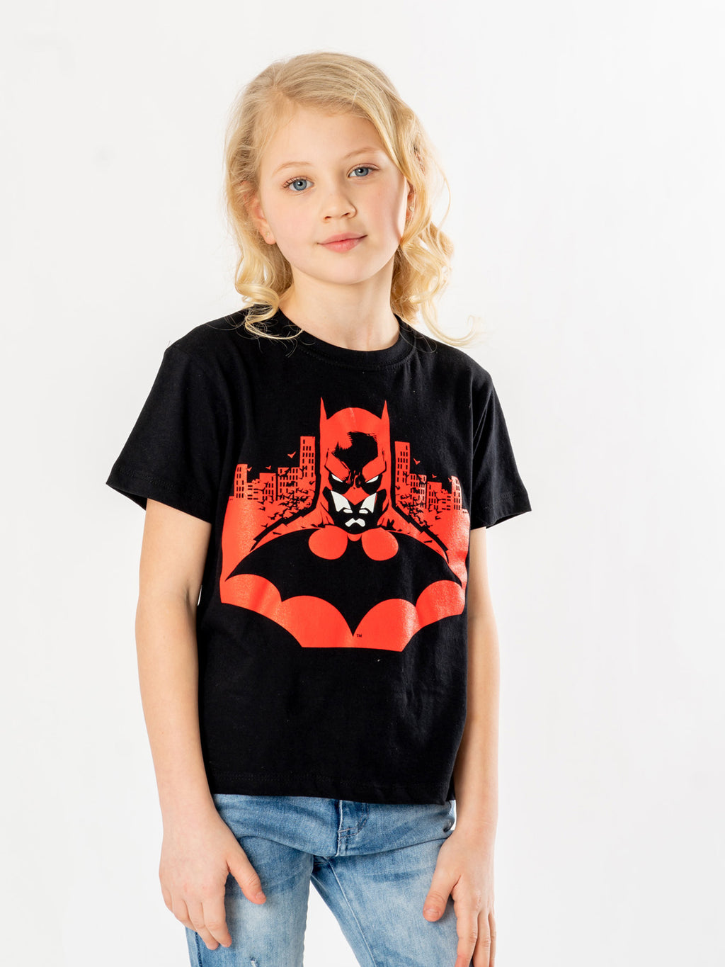 Batman Kids Black Gotham Skyline T-Shirt 2