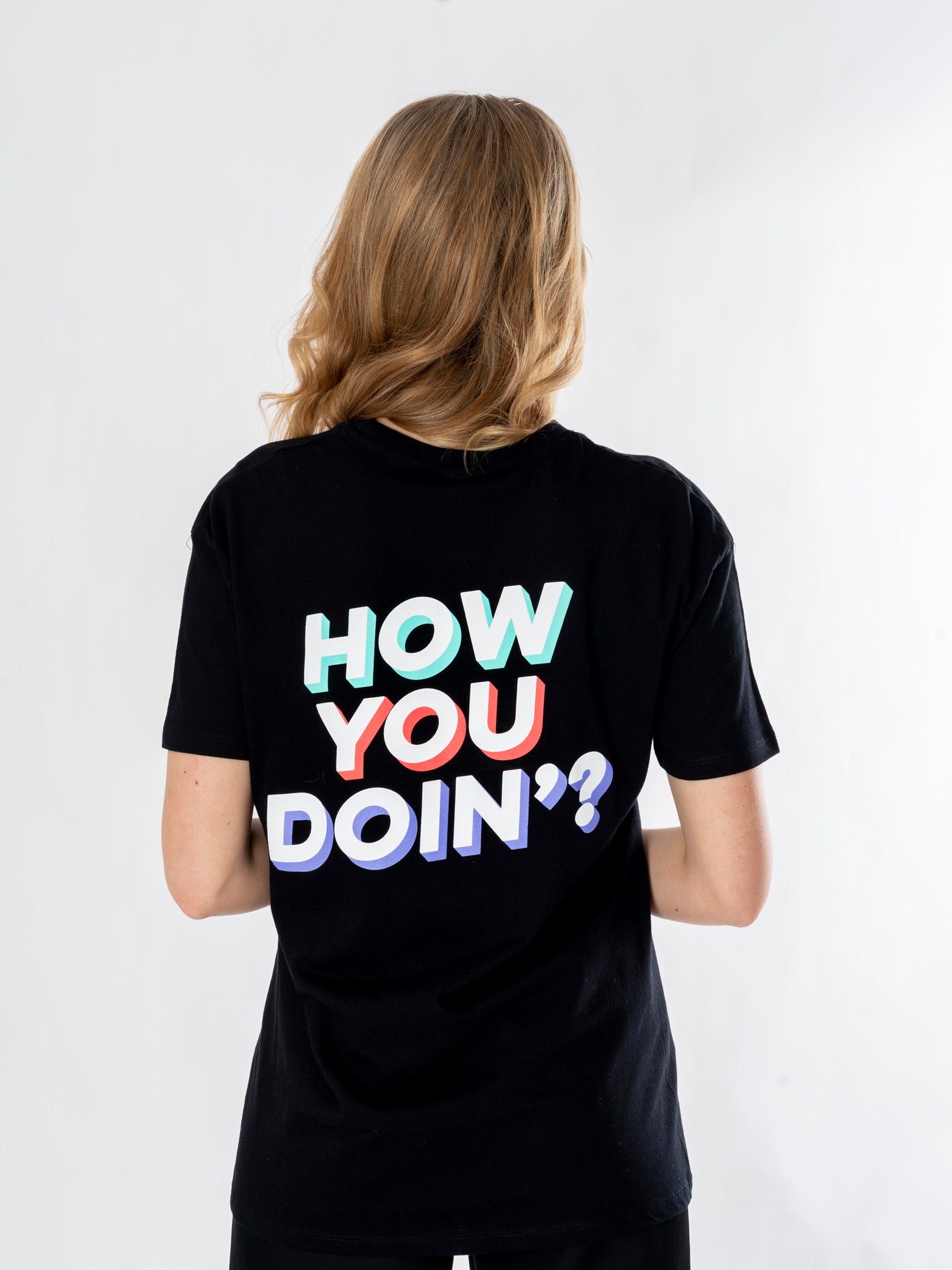 Friends Mens Black How You Doin? T-Shirt 3