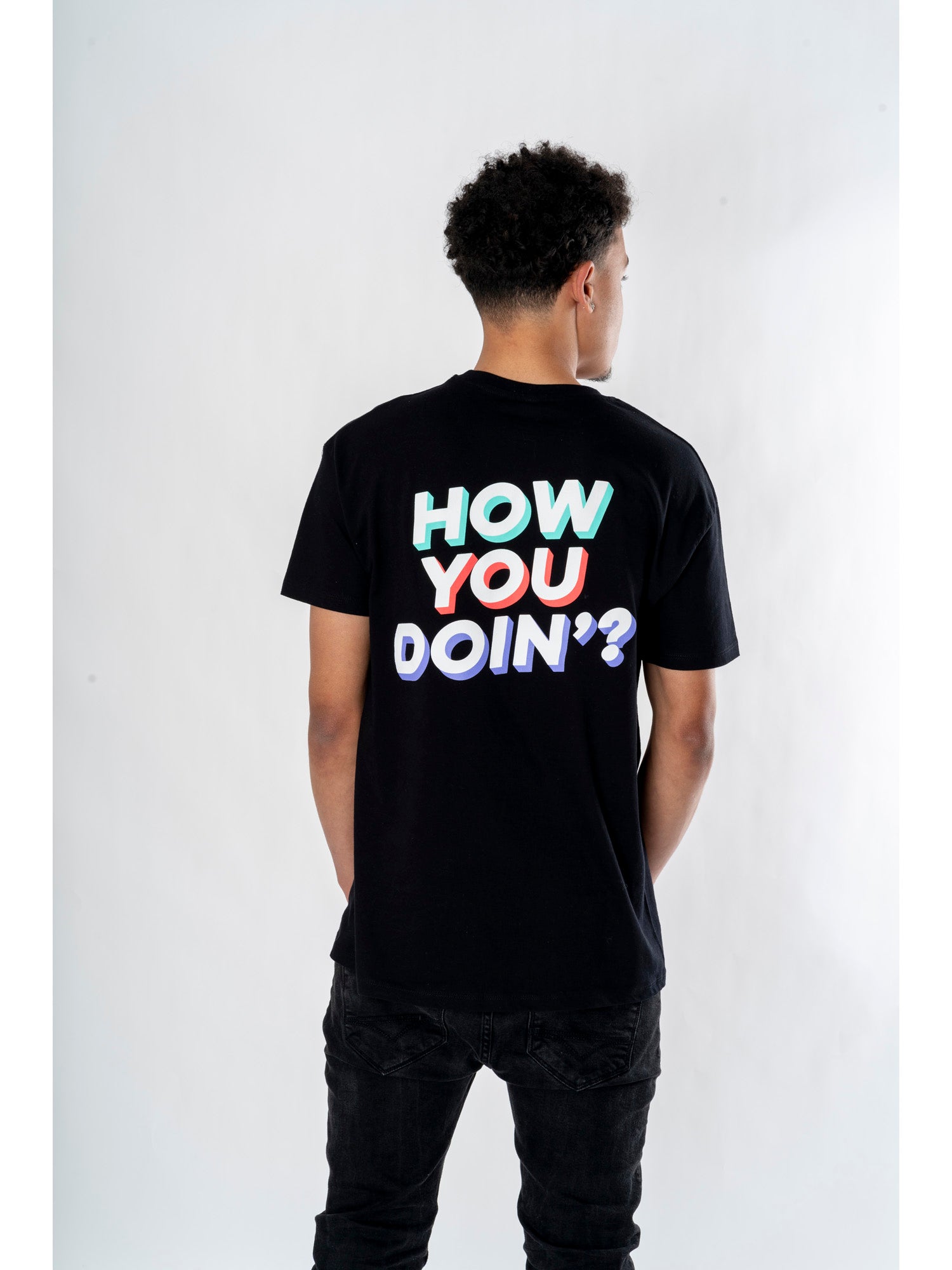 Friends Mens Black How You Doin? T-Shirt 4