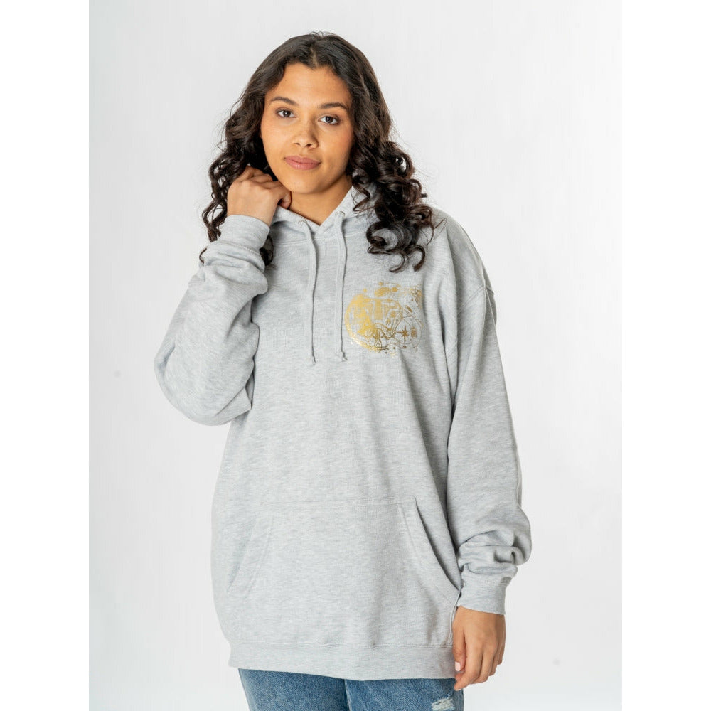 Harry Potter Unisex Grey Marl Slytherin Zodiac Hoodie 3