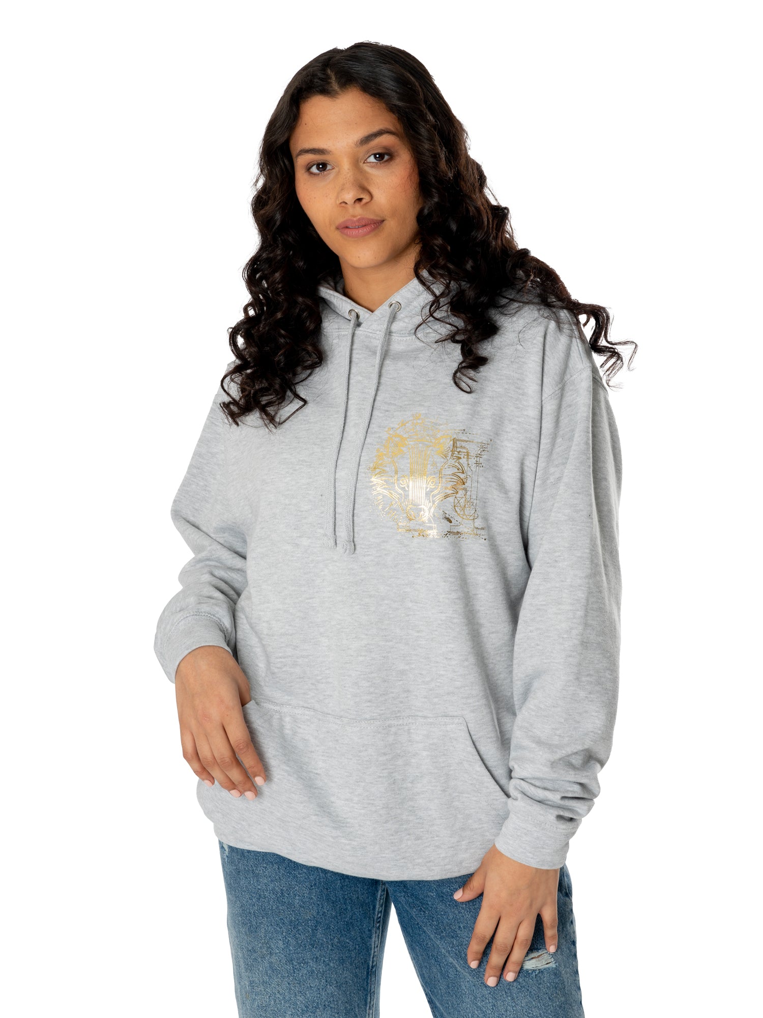Harry Potter Unisex Grey Marl Hufflepuff Zodiac Hoodie 1
