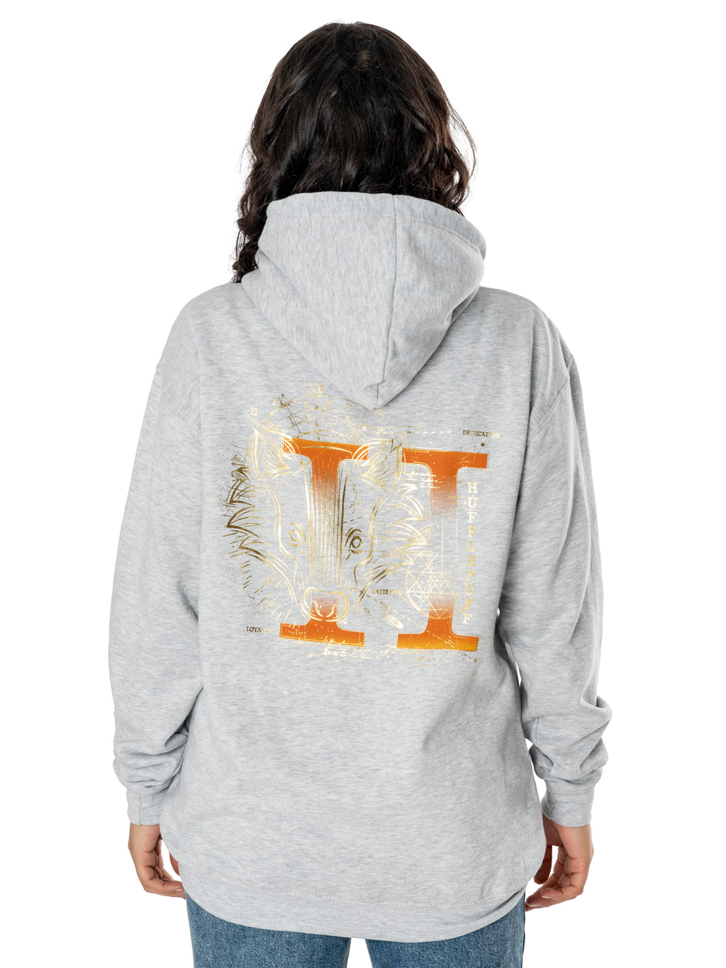 Harry Potter Unisex Grey Marl Hufflepuff Zodiac Hoodie 2