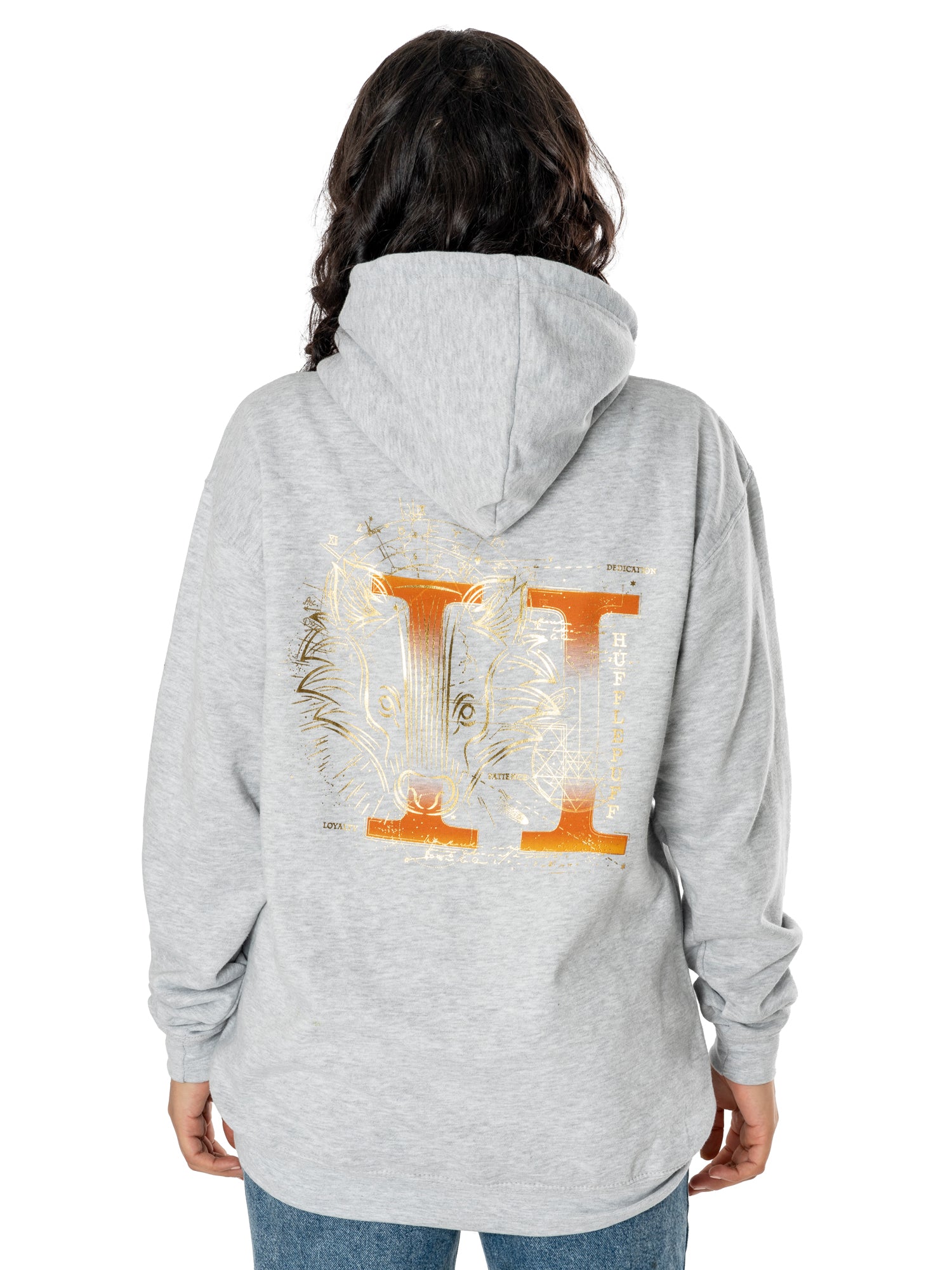 Harry Potter Unisex Grey Marl Hufflepuff Zodiac Hoodie 2