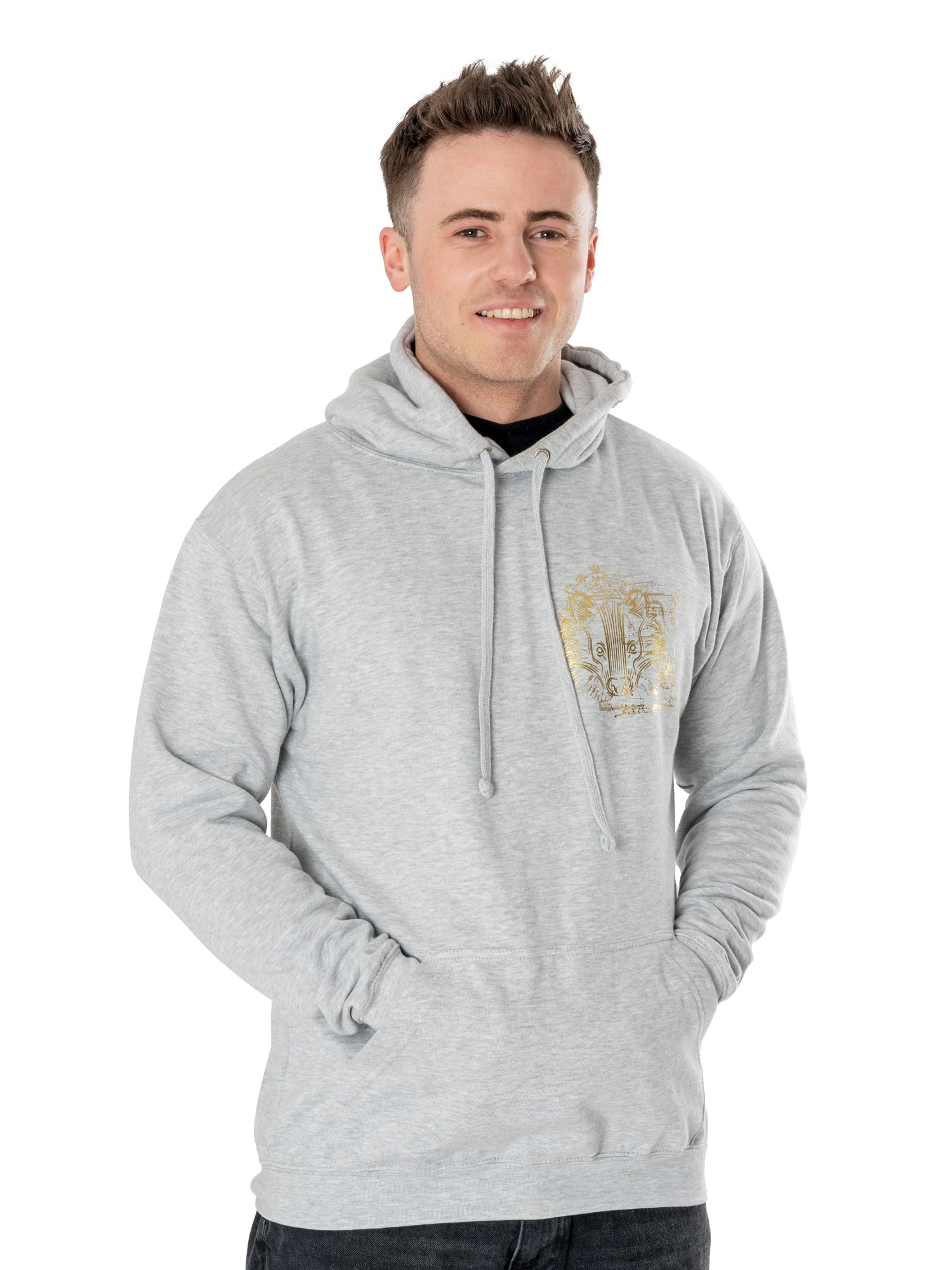 Harry Potter Unisex Grey Marl Hufflepuff Zodiac Hoodie 3