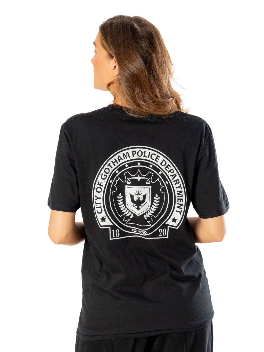 Arkham City Adult Unisex Black Front Back Gcpd Tshirt 2