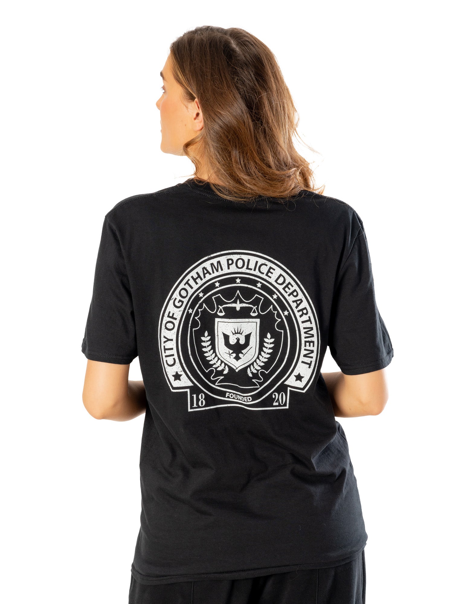 Arkham City Adult Unisex Black Front Back Gcpd Tshirt 2