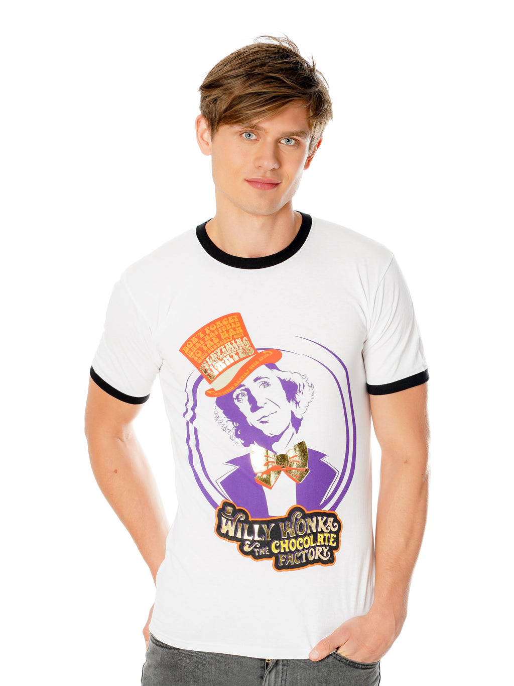 Willy Wonka Bowtie And Top Hat T-shirt 1