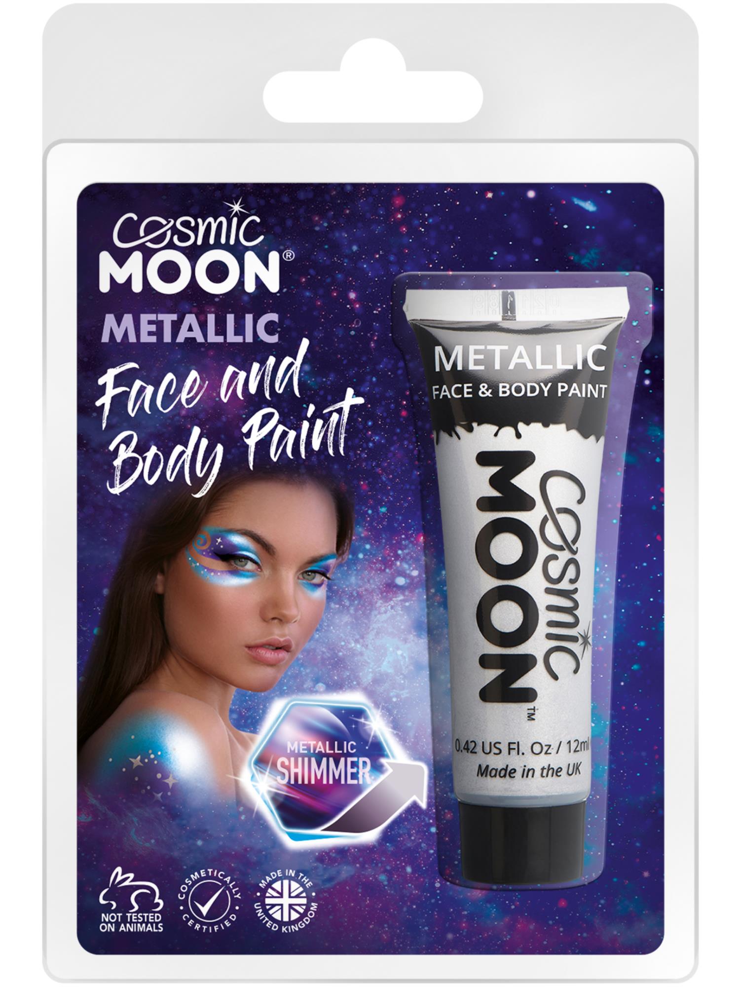 Cosmic Moon Metallic Face & Body Paint, Silver 1