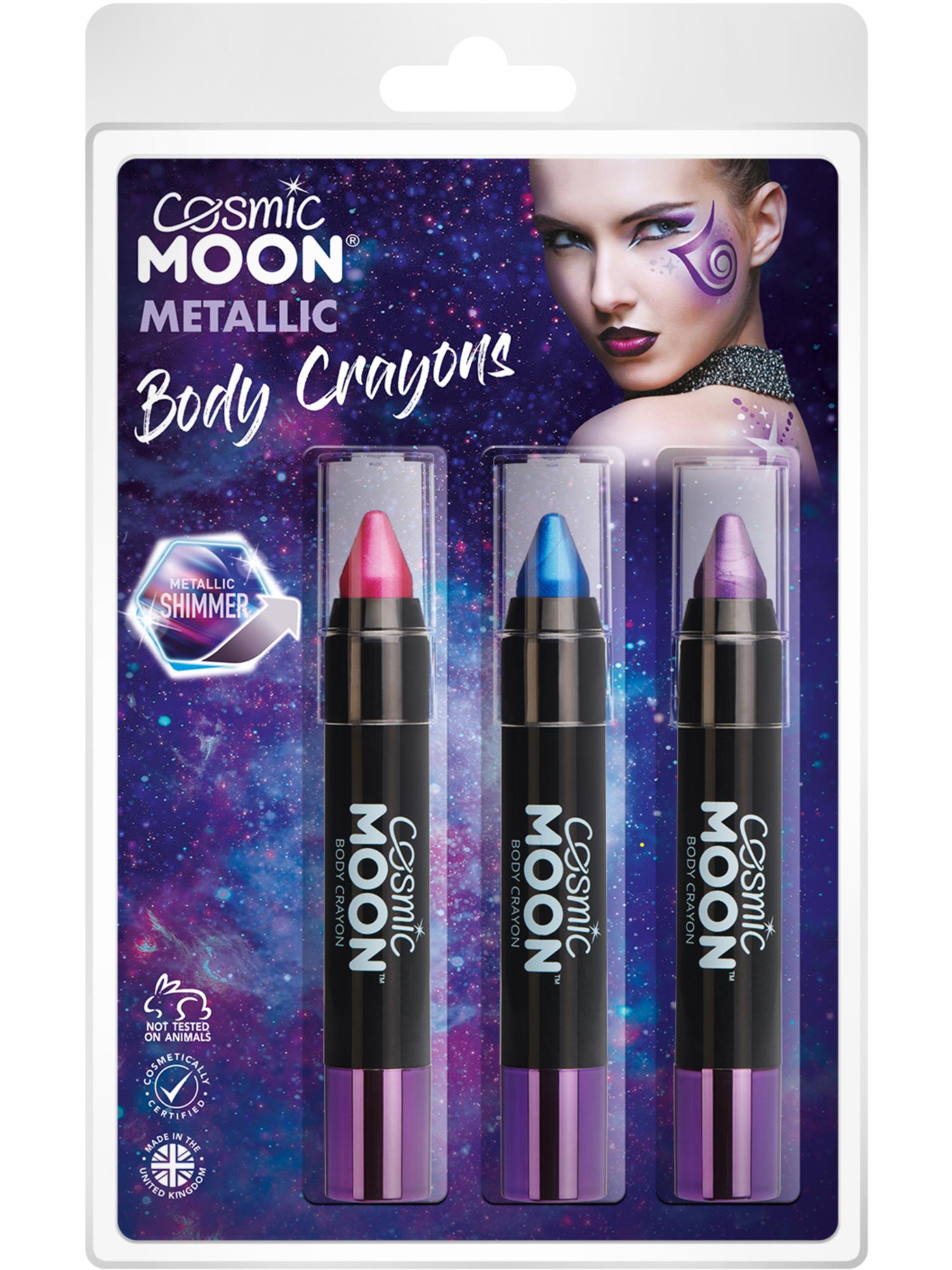 Cosmic Moon Metallic Body Crayons, Purple & Pink 1