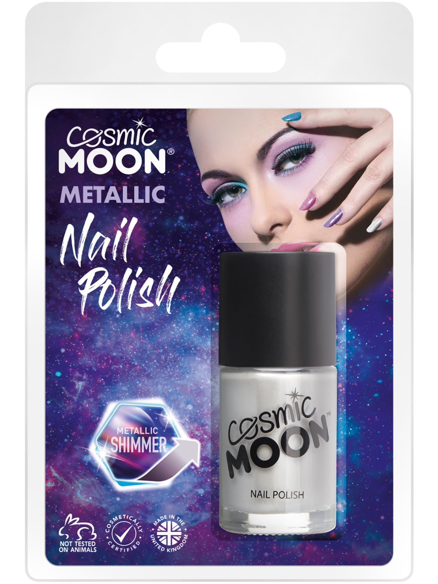 Cosmic Moon Metallic Nail Polish, Silver 1