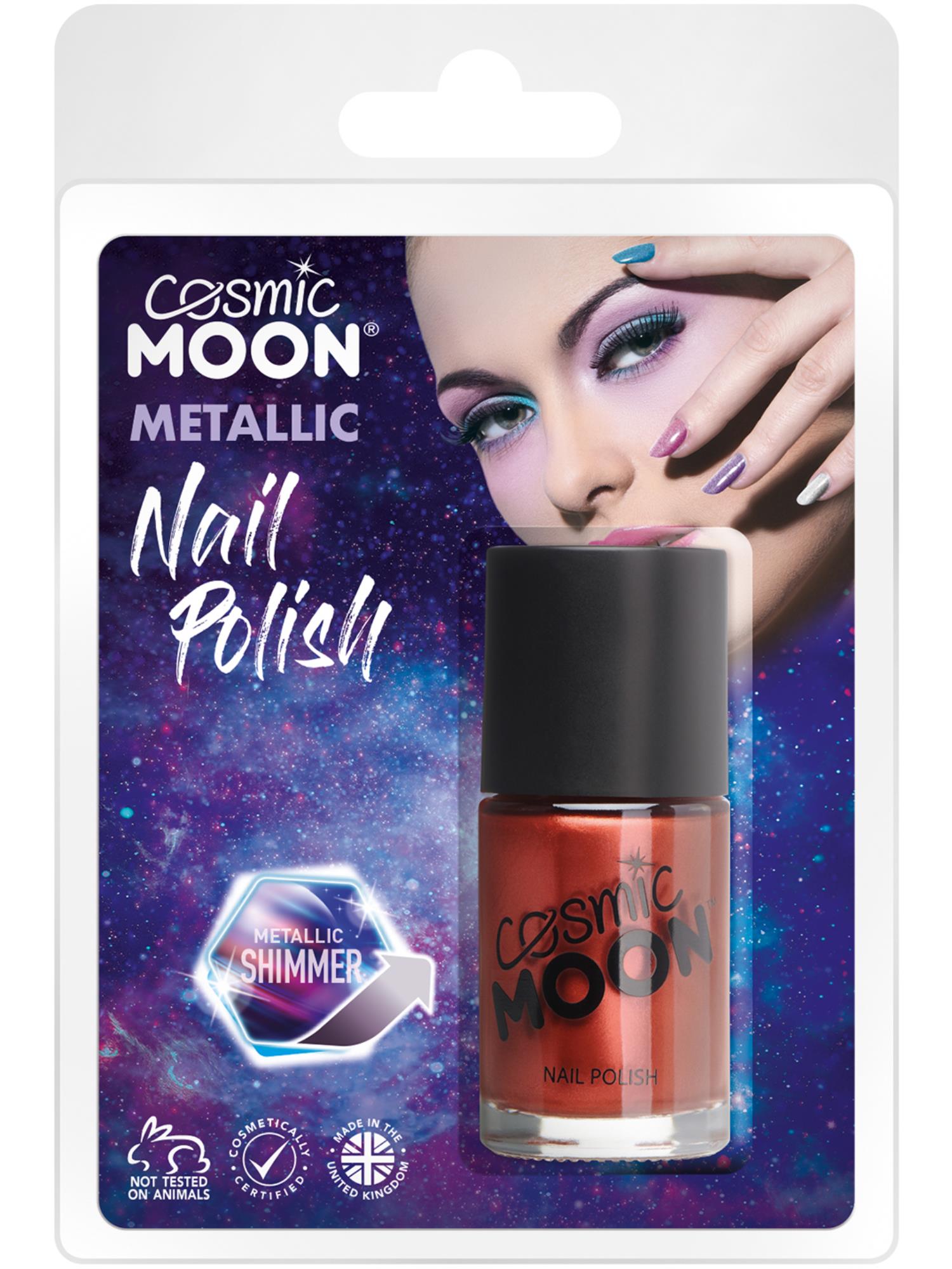 Cosmic Moon Metallic Nail Polish, Red 1
