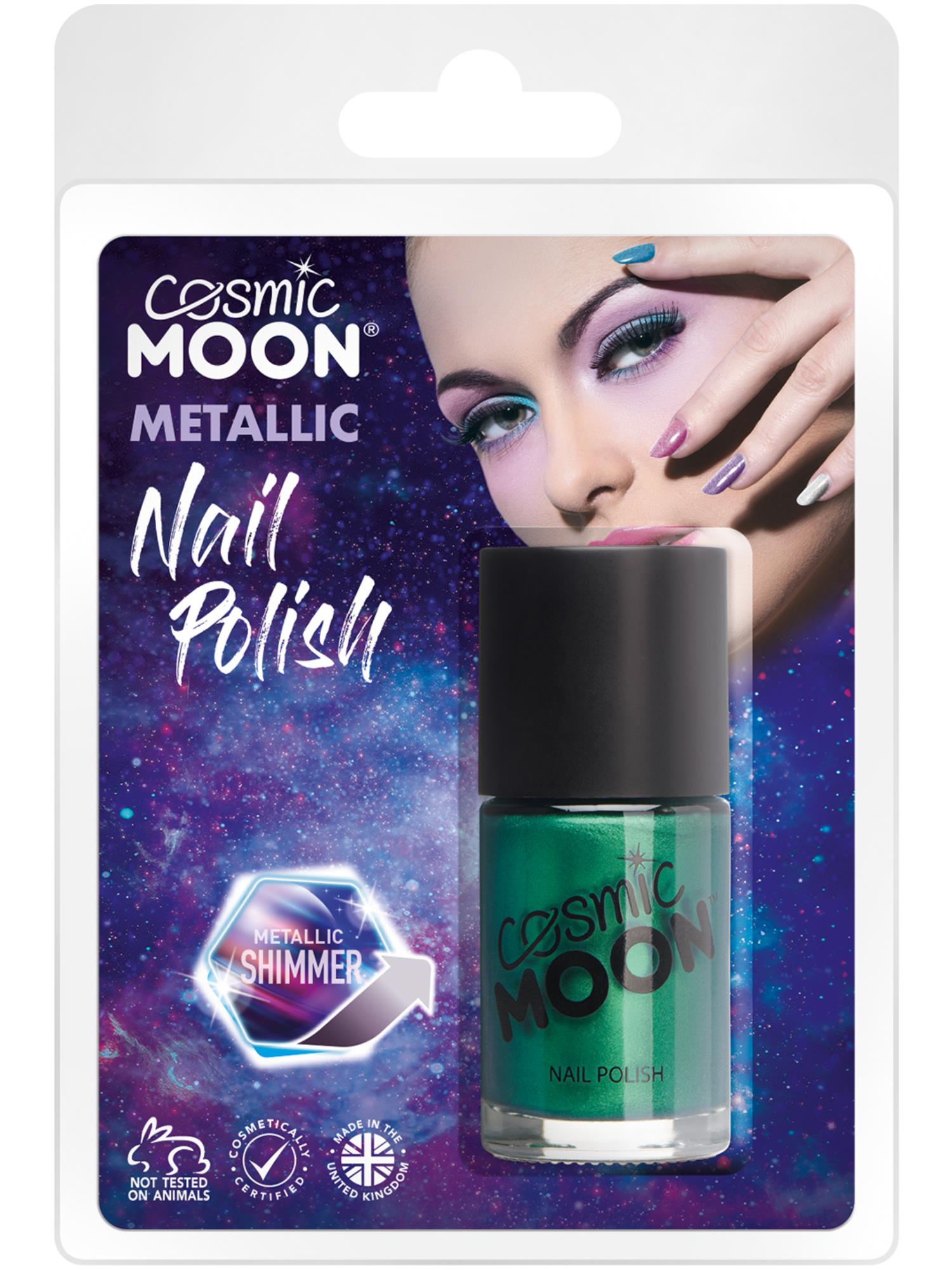 Cosmic Moon Metallic Nail Polish, Green 1