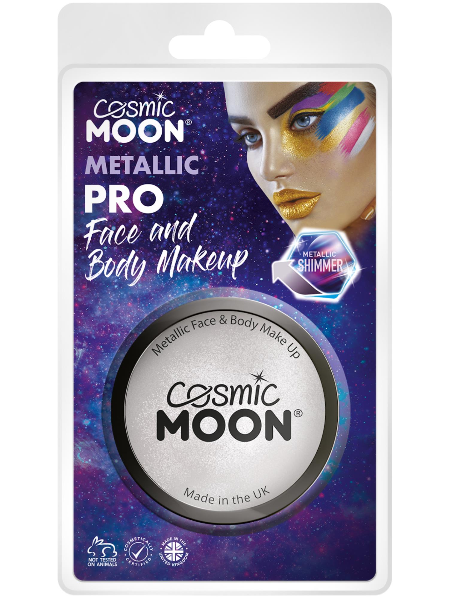 Cosmic Moon Metallic Pro Face Paint Cake Pots, Sil 1
