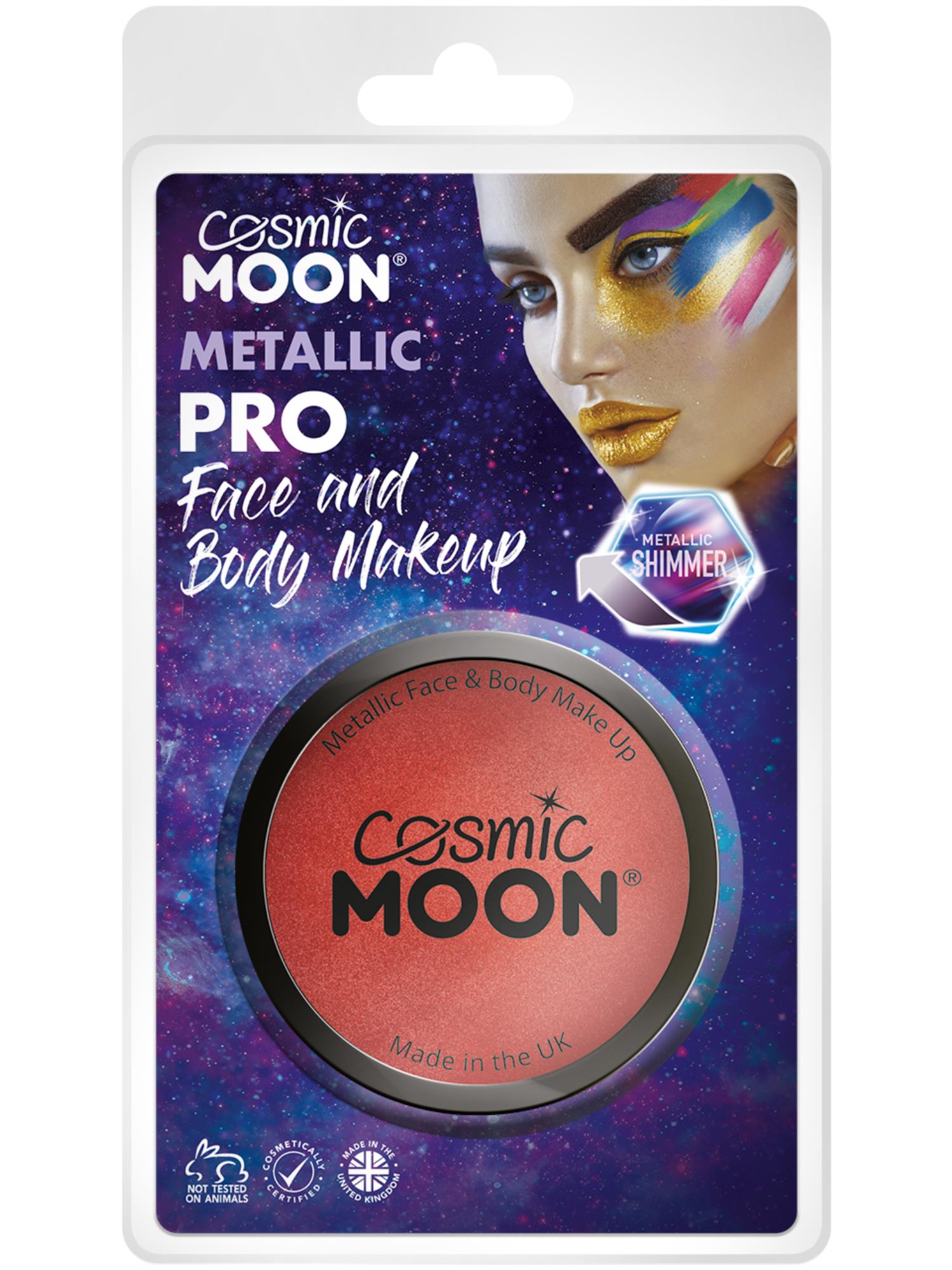 Cosmic Moon Metallic Pro Face Paint Cake pots, Red 1