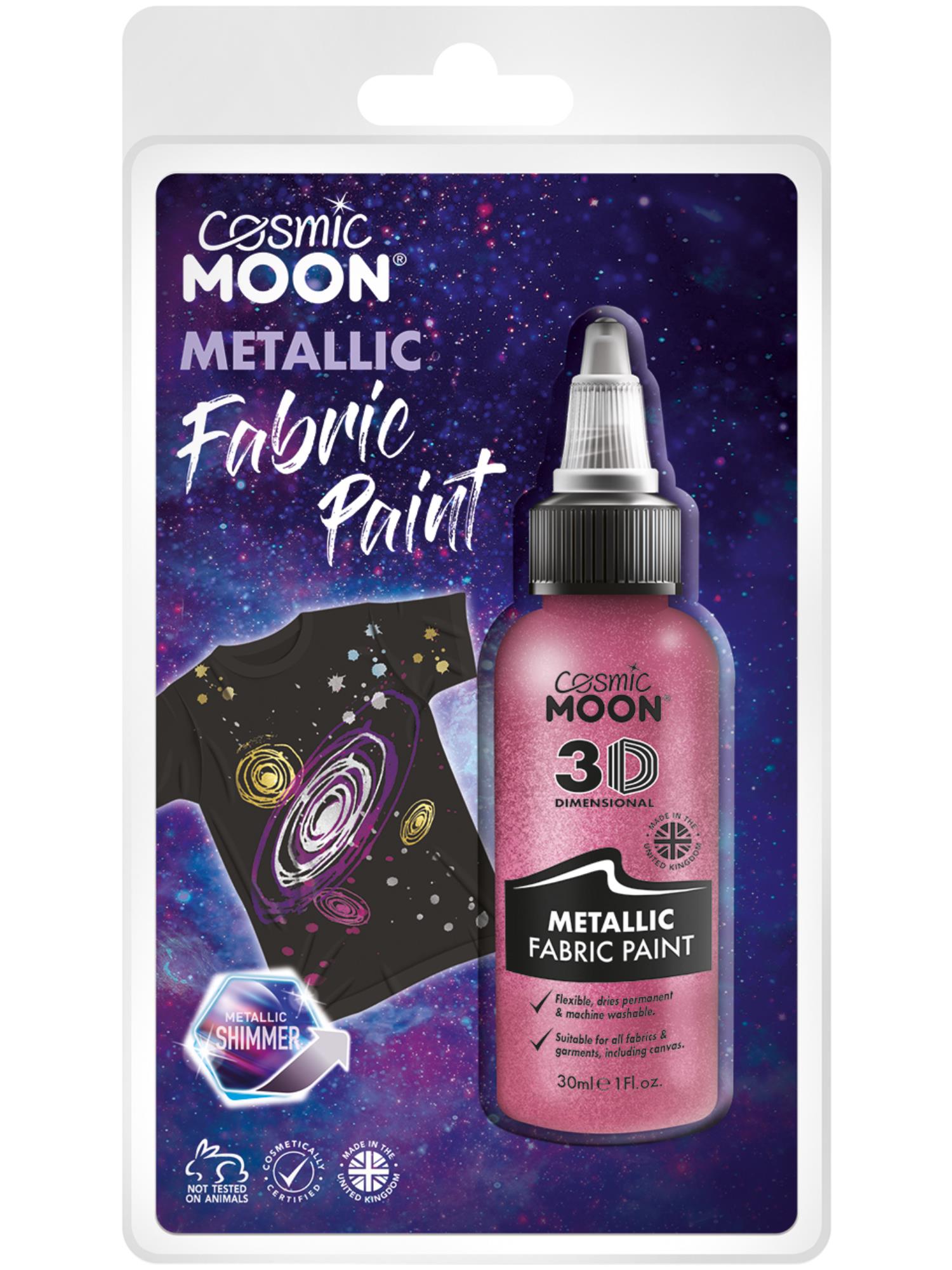 Cosmic Moon Metallic Fabric Paint, Pink 1