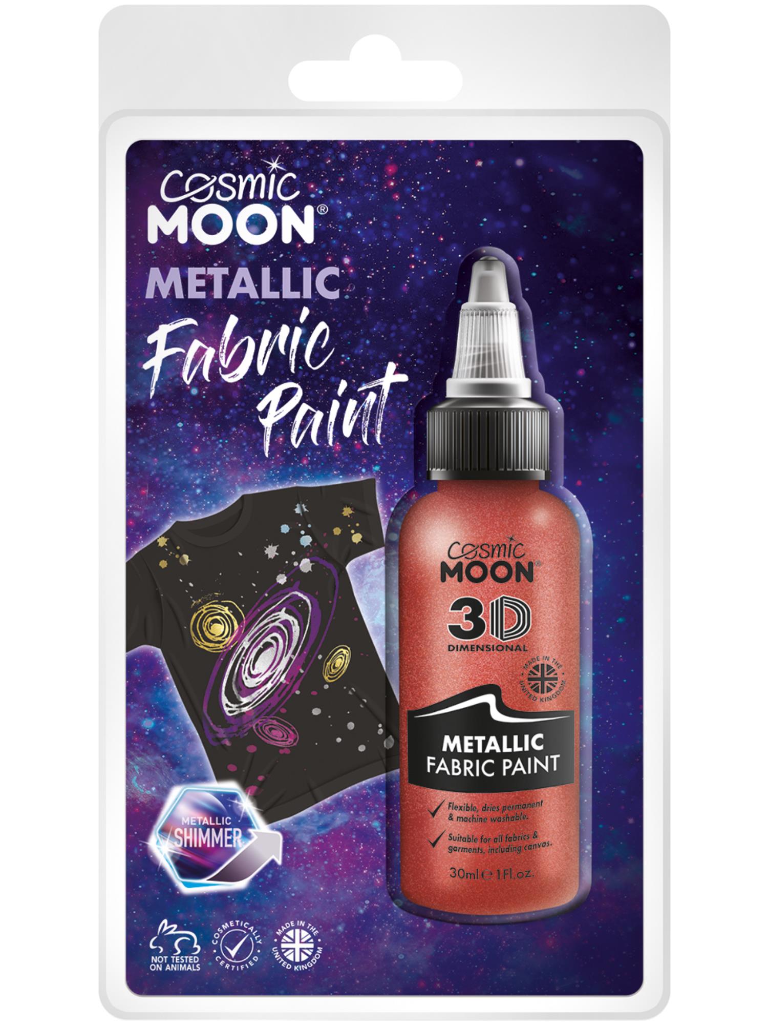 Cosmic Moon Metallic Fabric Paint, Red 1