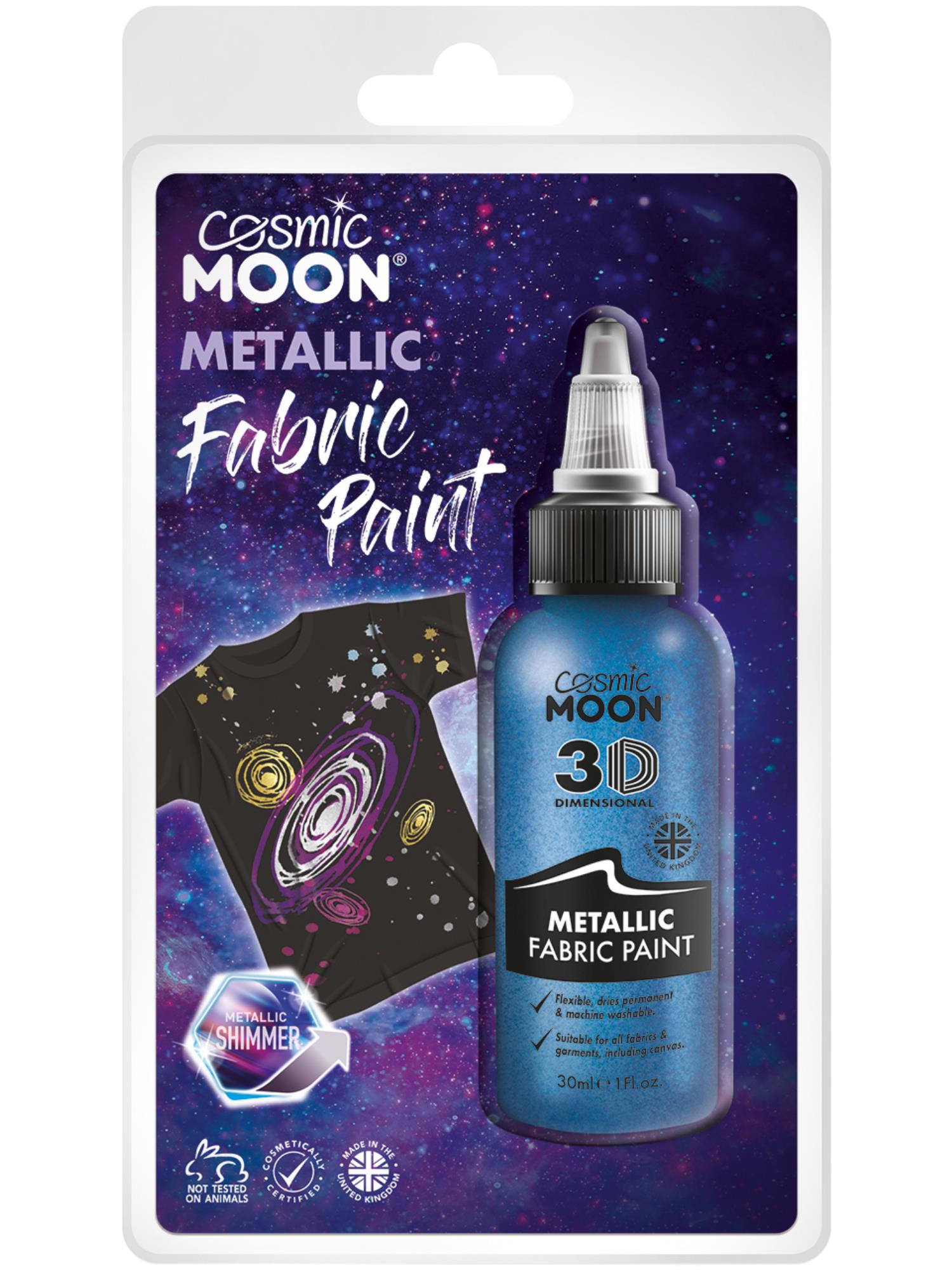 Cosmic Moon Metallic fabric Paint, Blue 1