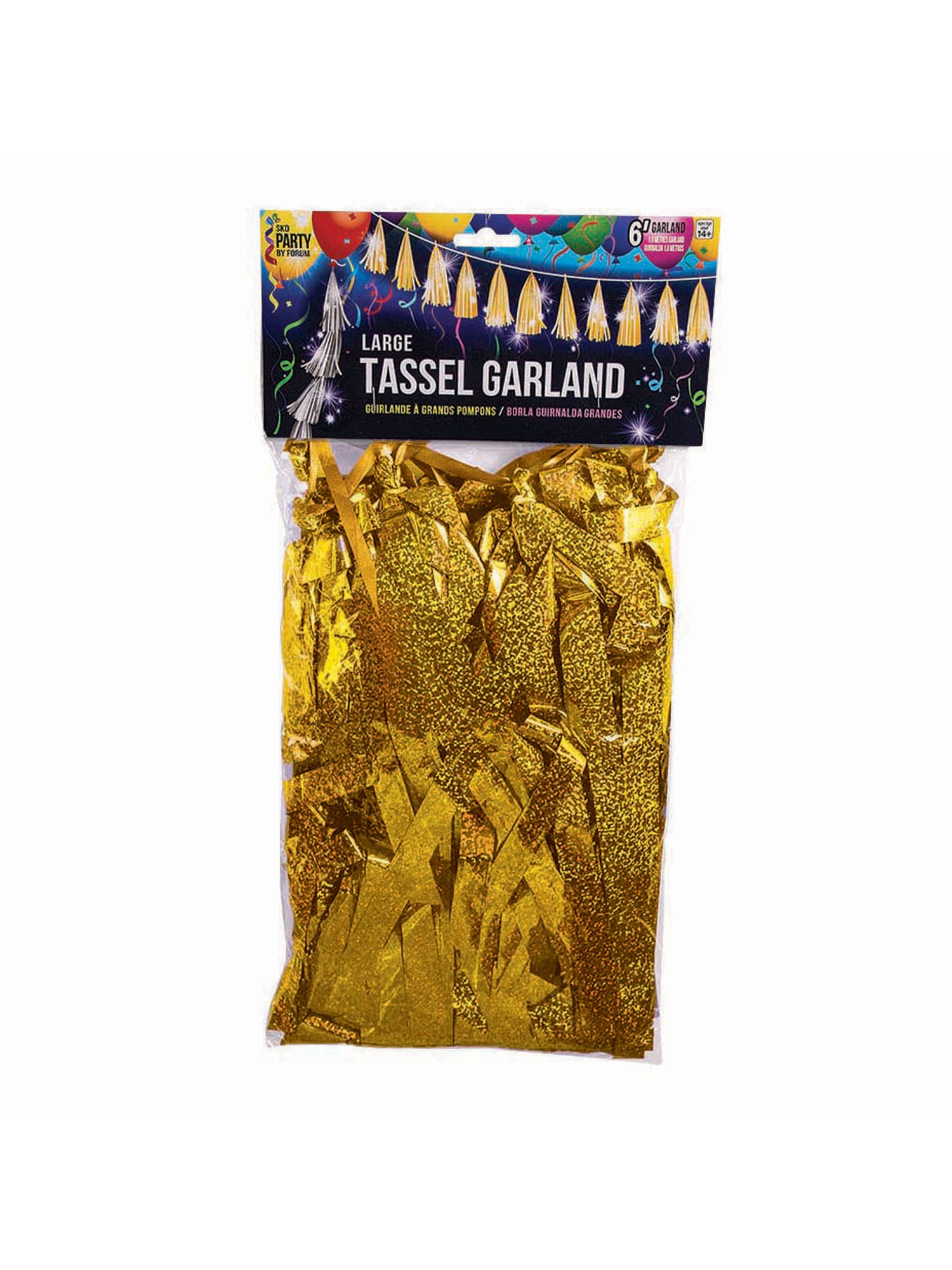 Balloon Tassels Lge Gold Holographic 1