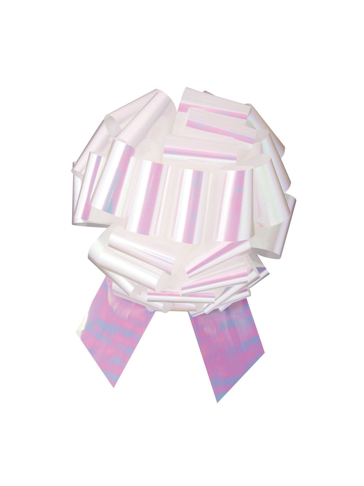 Pull Bow White Iridescent 35cm 1