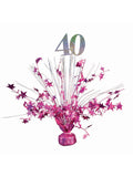Balloon Wght 40 Ht Pnk/Slv Holograph 1