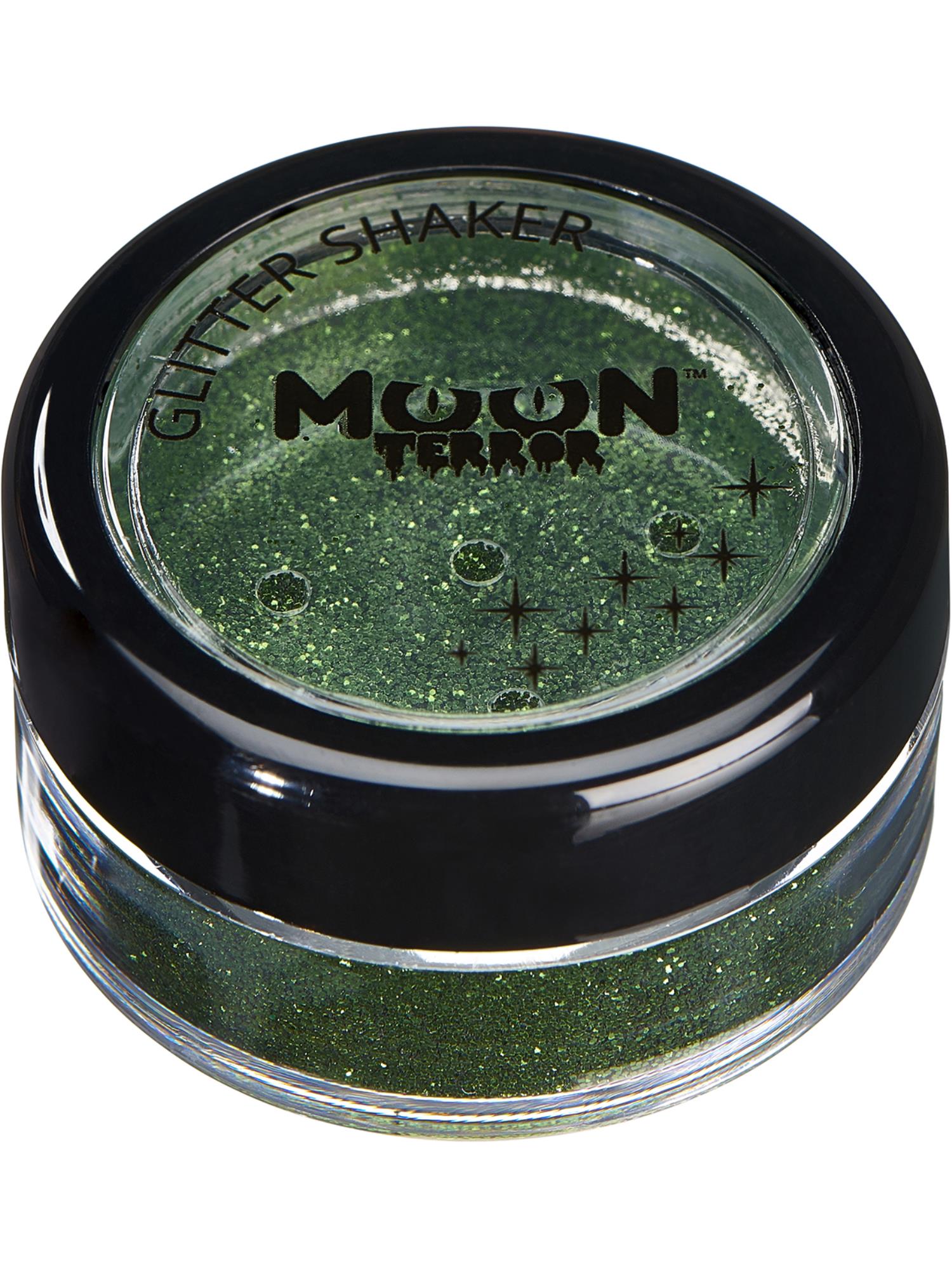 Moon Terror Halloween Glitter Shakers, Green 1