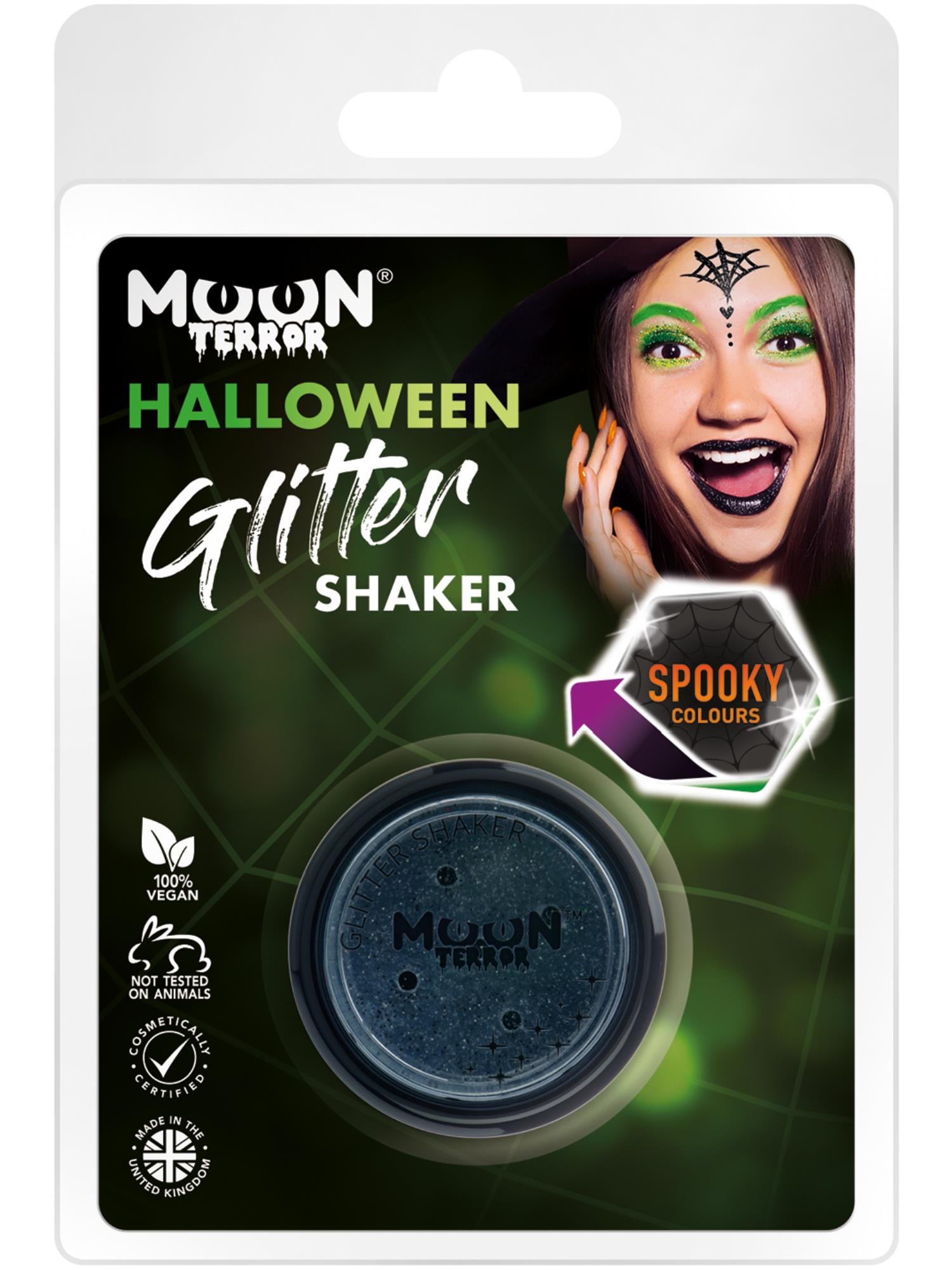 Moon Terror Halloween Glitter Shakers, Black 1