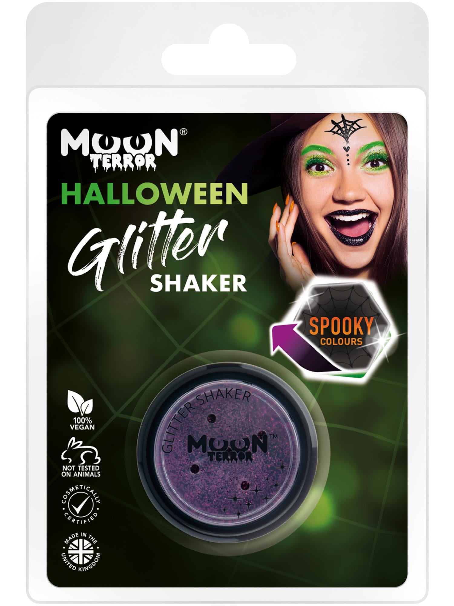 Moon Terror Halloween Glitter Shakers, Purple 1