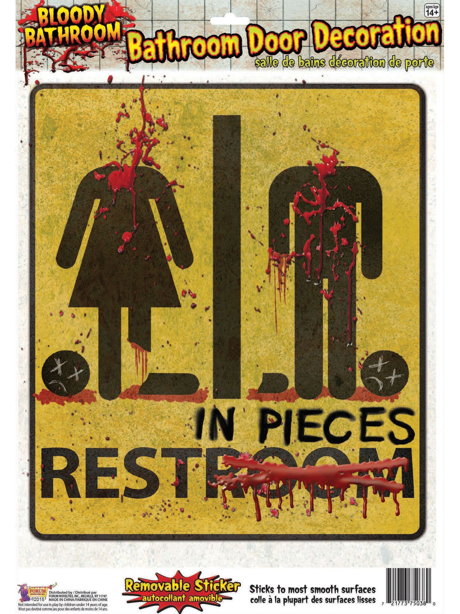 Bloody Unrestroom Door Sticker 1