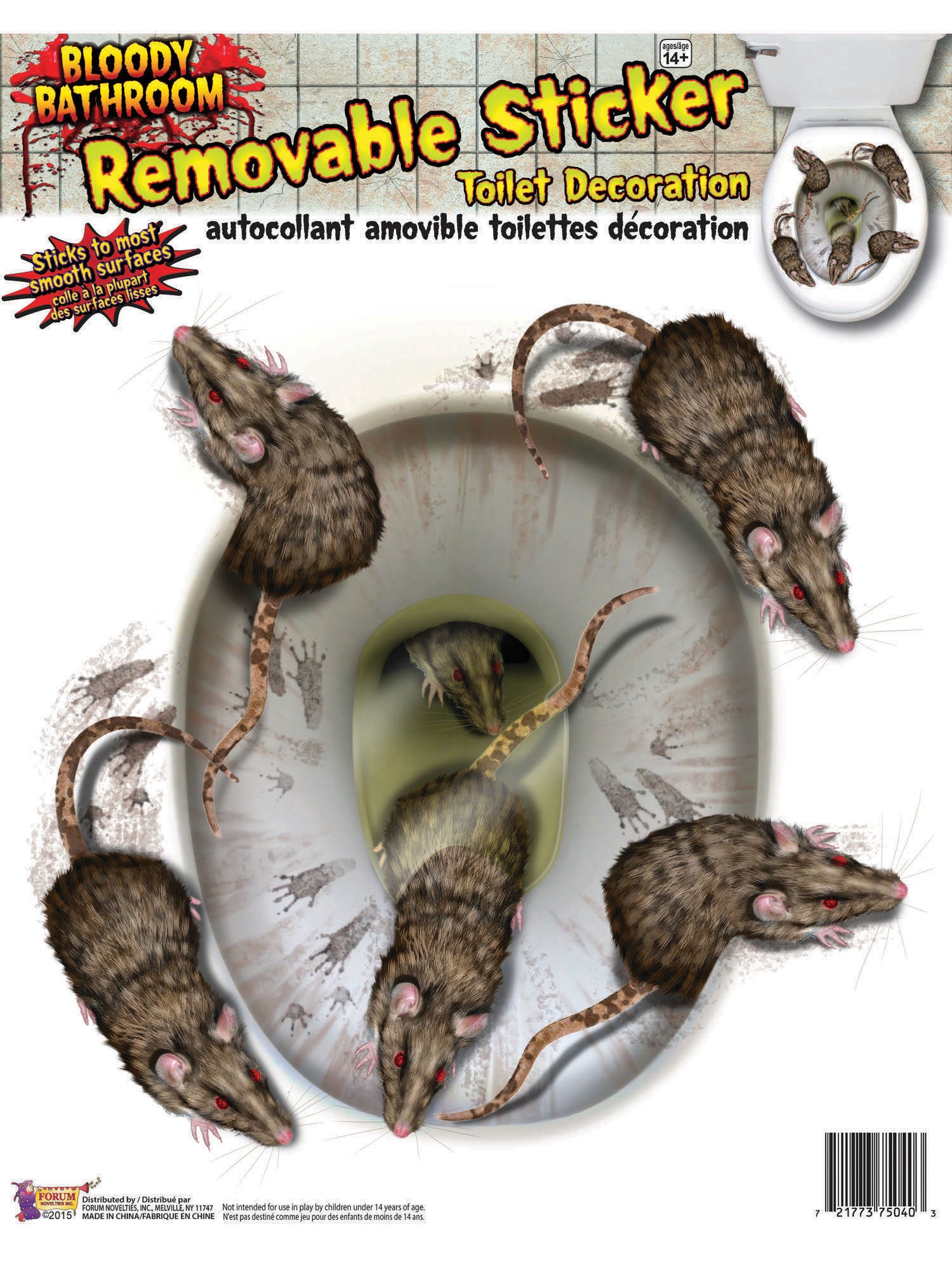 Bloody Rat Toilet Seat Stickers 1