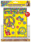 Hippie Decor-Backdrop Set/3pc/6' Tall 1