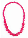 Pop Art Big Pearl Necklace Hot Pink 1