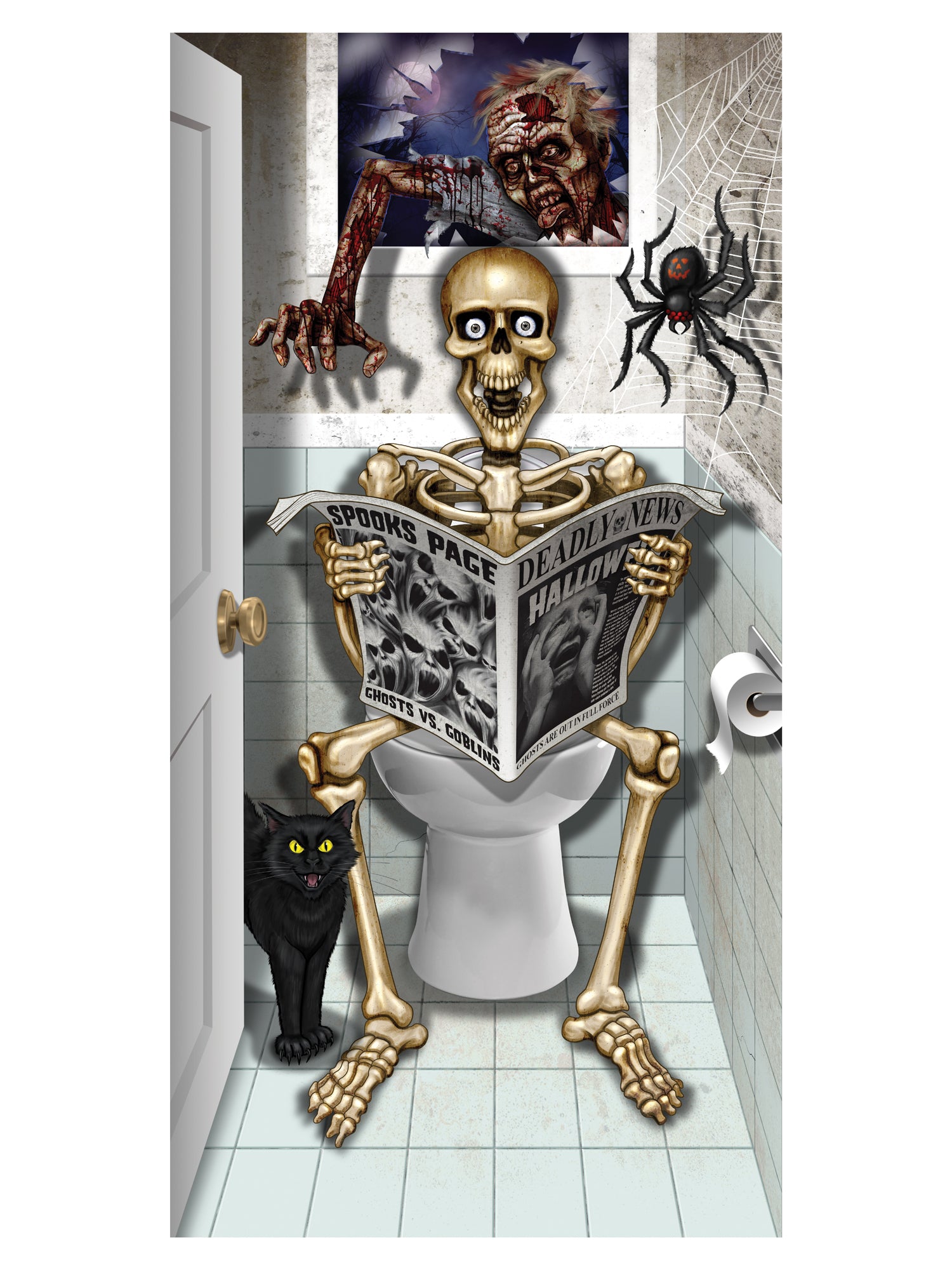 Skeleton Bathroom Door Cover 1