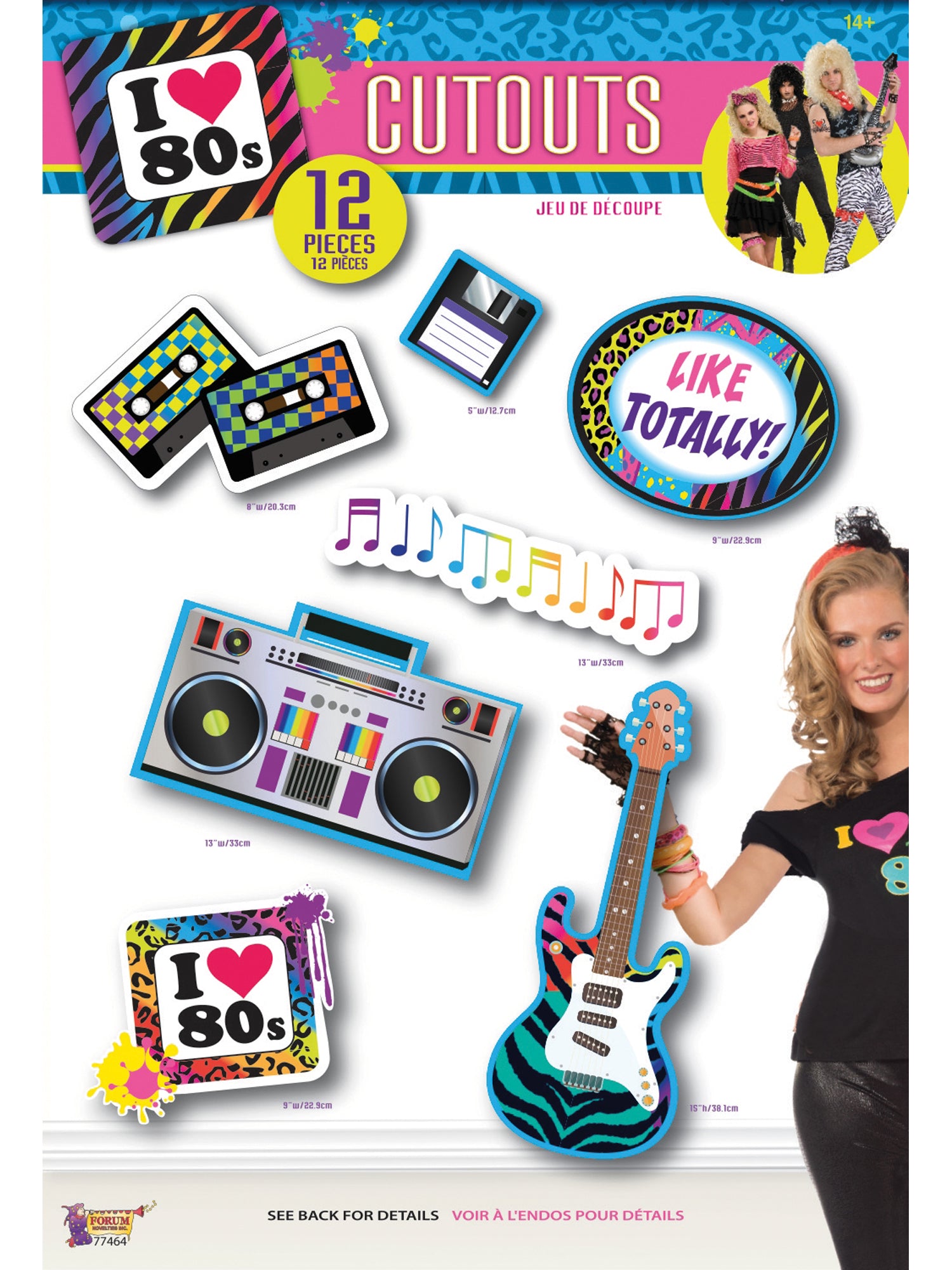 80s Party Cut Outs 12pc 1