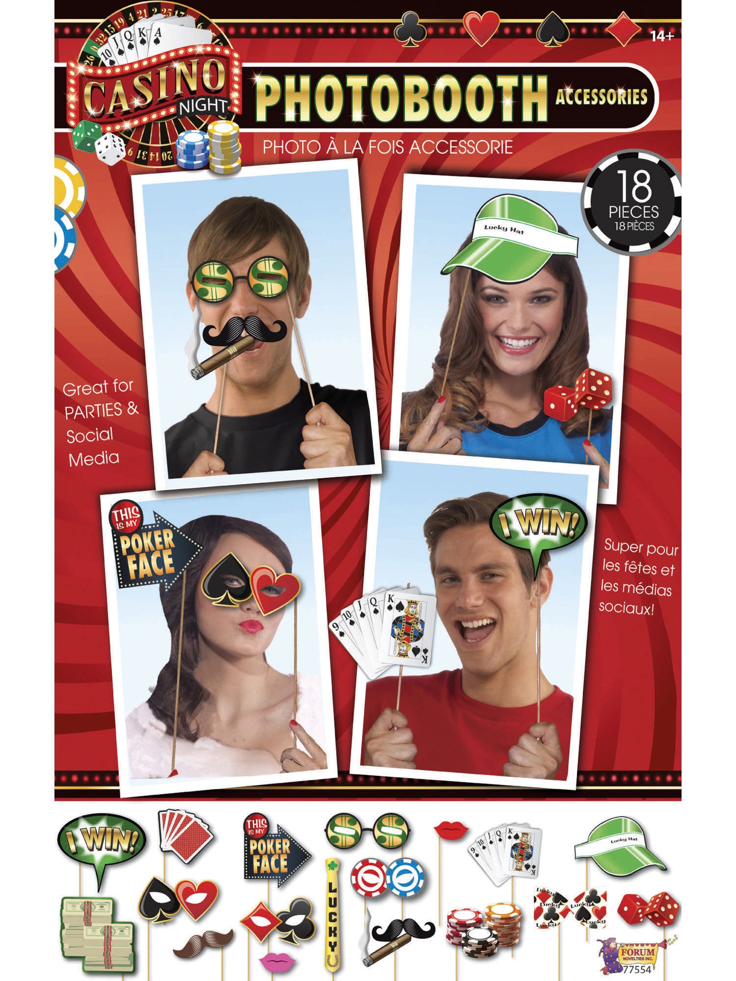Casino Photo Booth Kit 18Pc 1