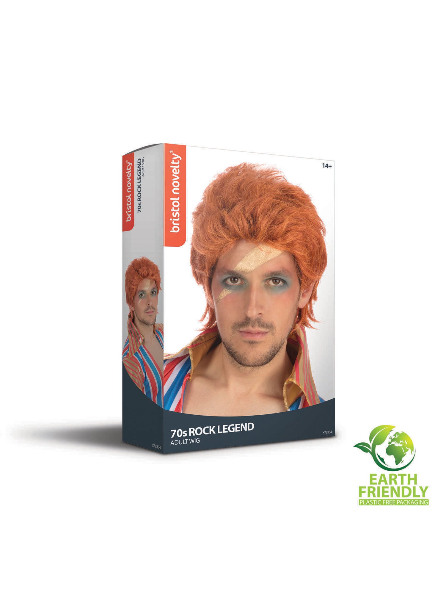 70S Rock Legend Wig (Orange) (Boxed) 3
